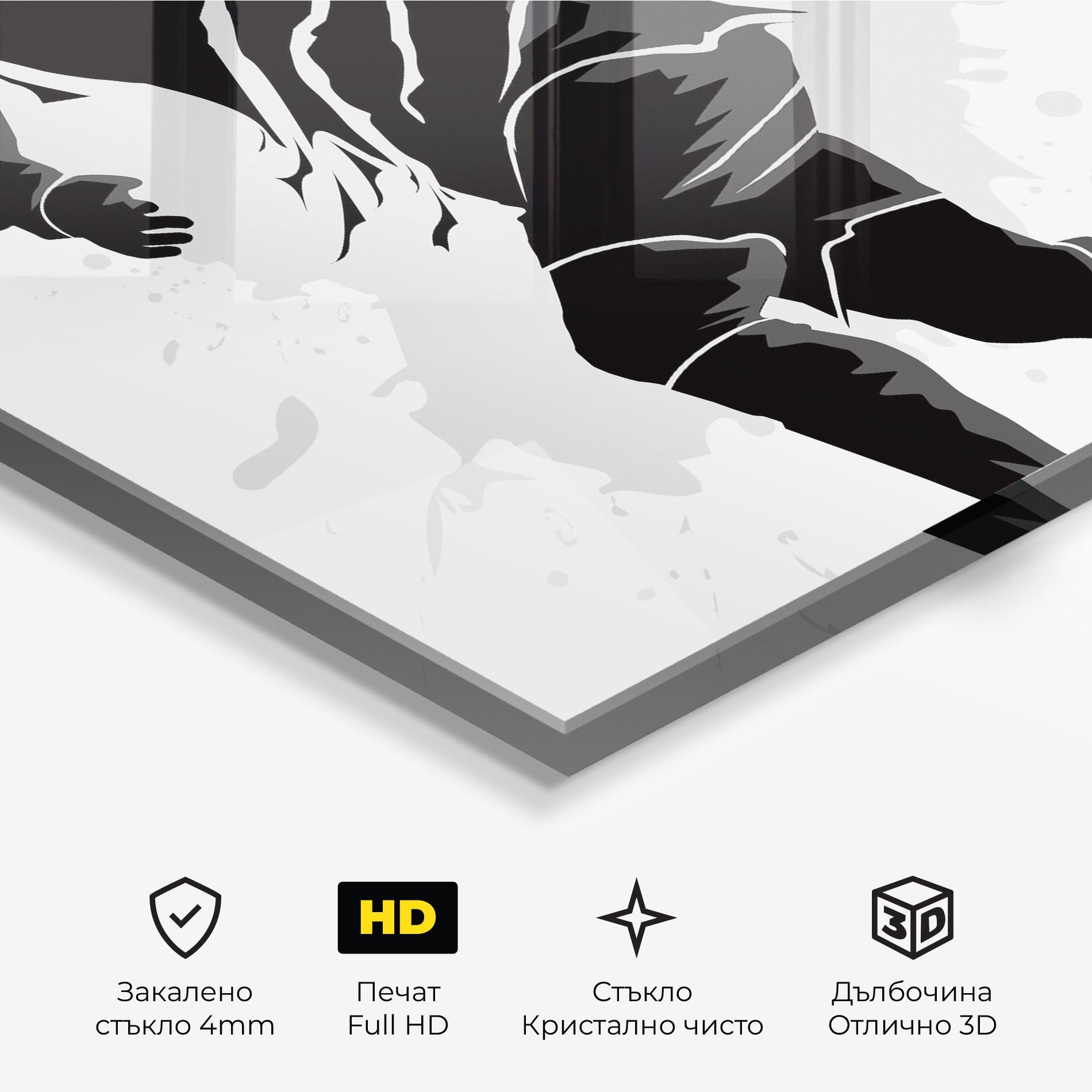 Стъклена картина Football Shadow mockup 3