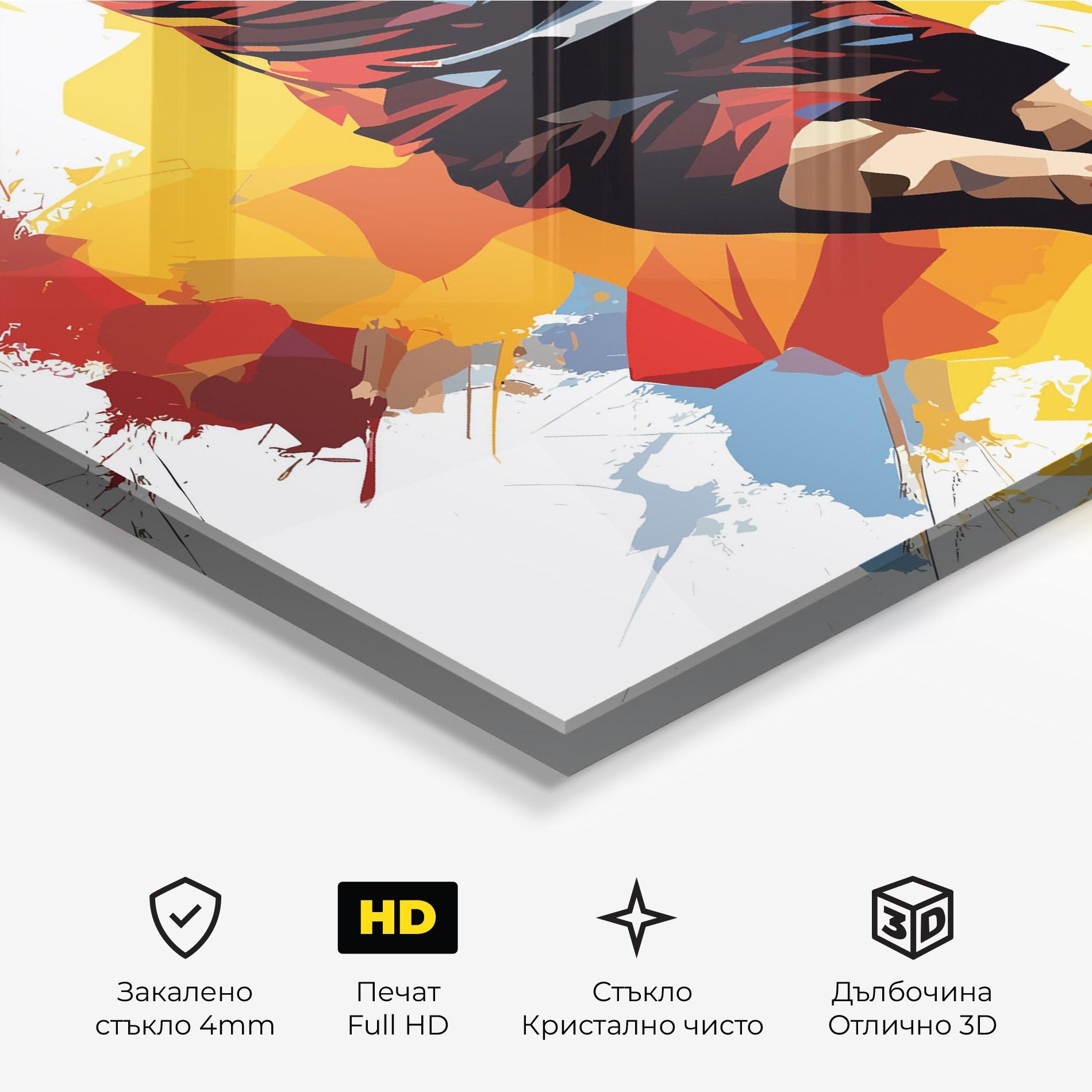 Стъклена картина Yellow Paint Football mockup 3