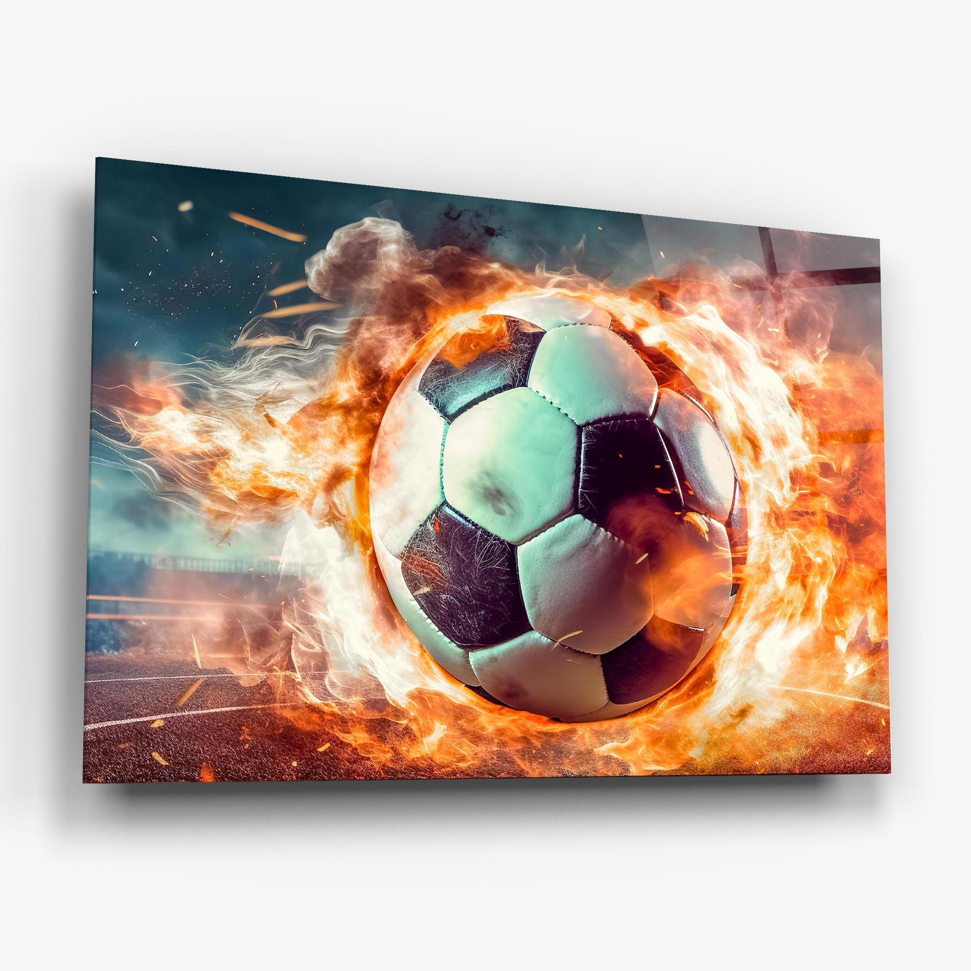 Стъклена картина Football Explosion mockup 6