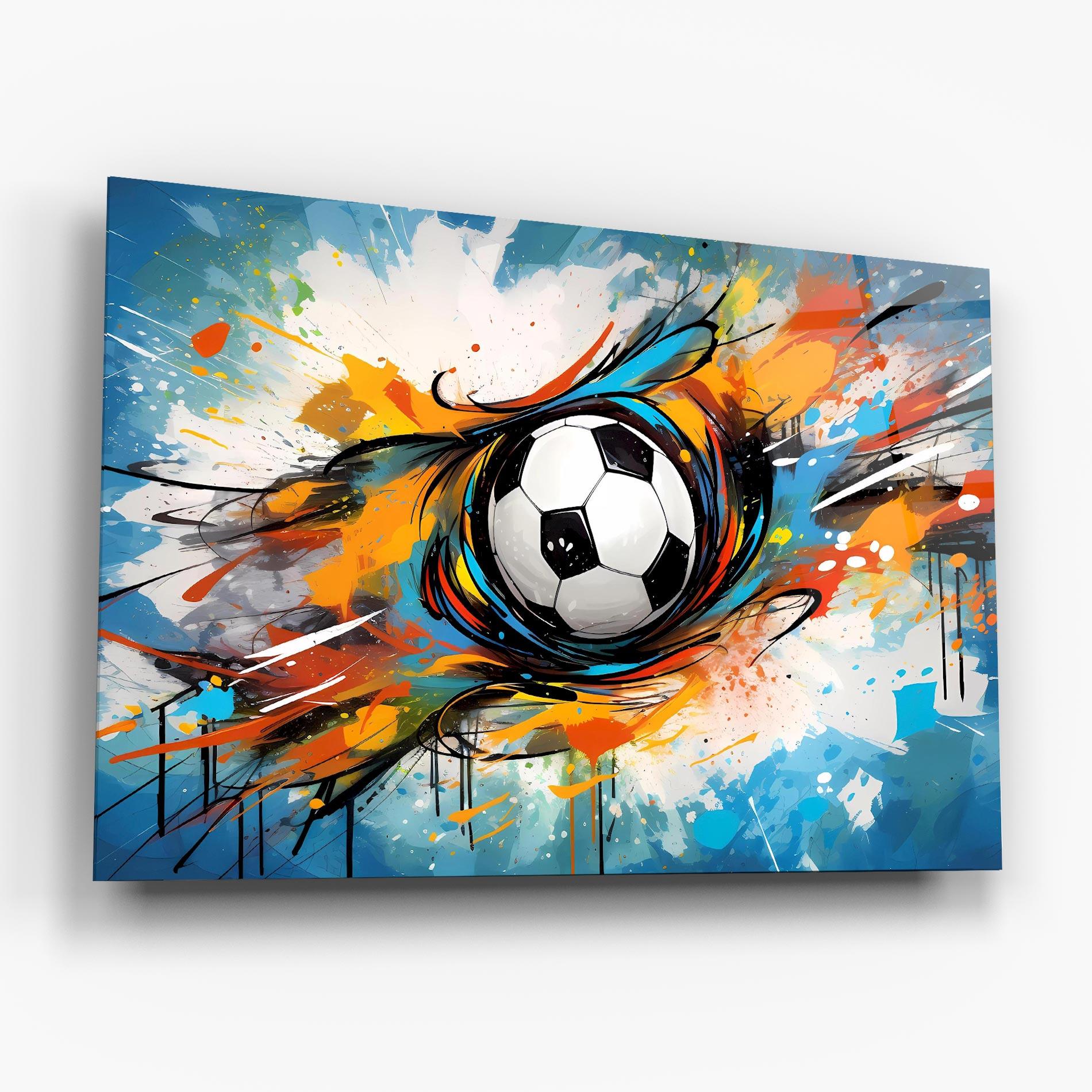 Стъклена картина Football Flight Graffiti mockup 6