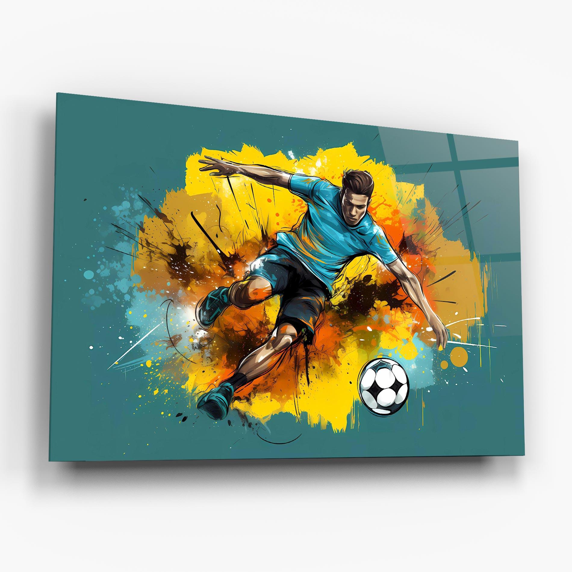 Стъклена картина Football Player Painting mockup 6