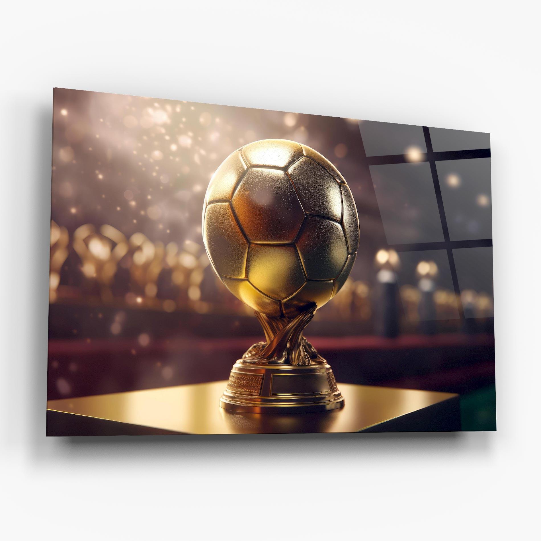 Стъклена картина Gold Football Award mockup 6