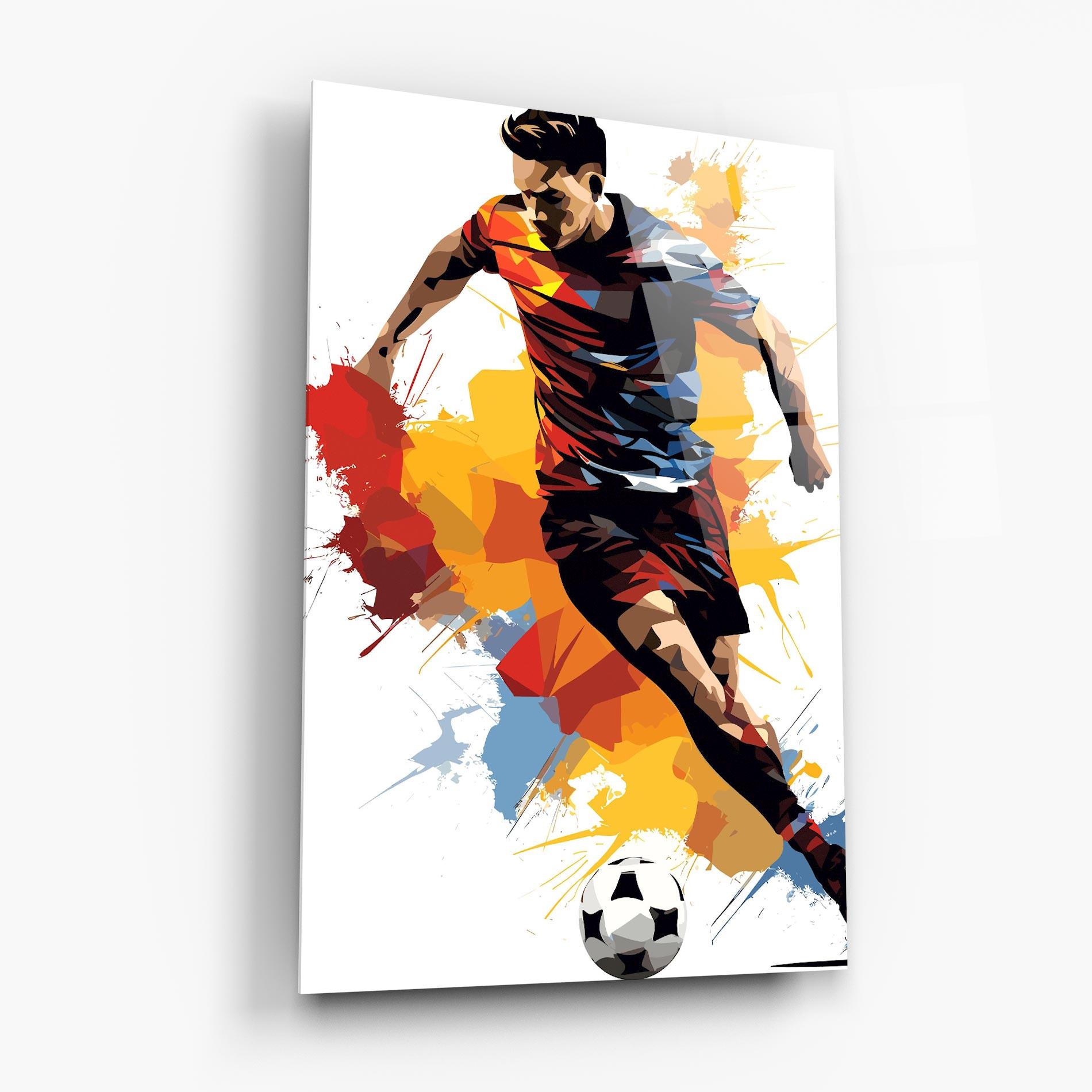 Стъклена картина Yellow Paint Football mockup 6