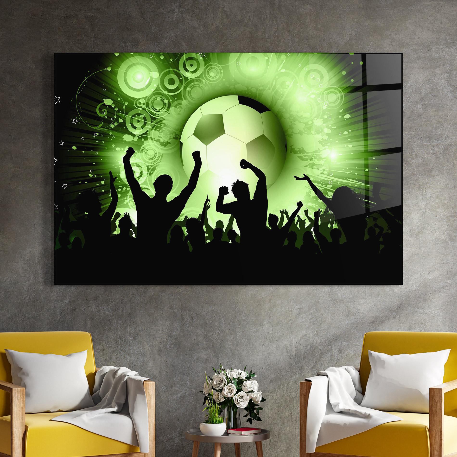 Стъклена картина Football Crowd mockup 4