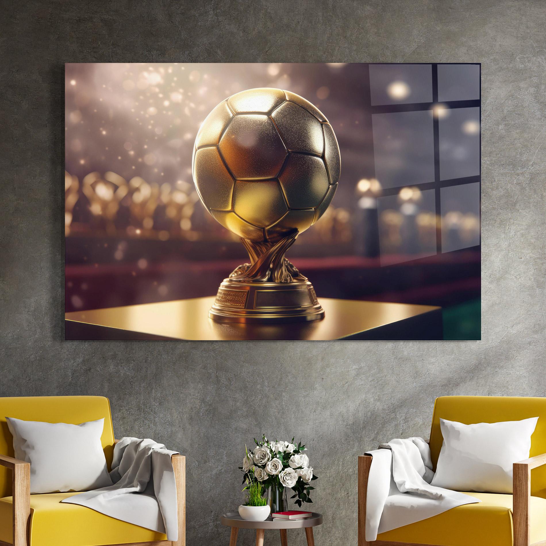 Стъклена картина Gold Football Award mockup 4