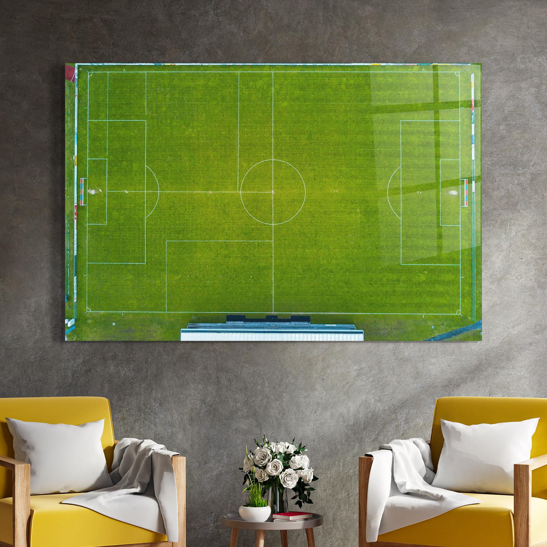 Стъклена картина Green Football Field mockup 4