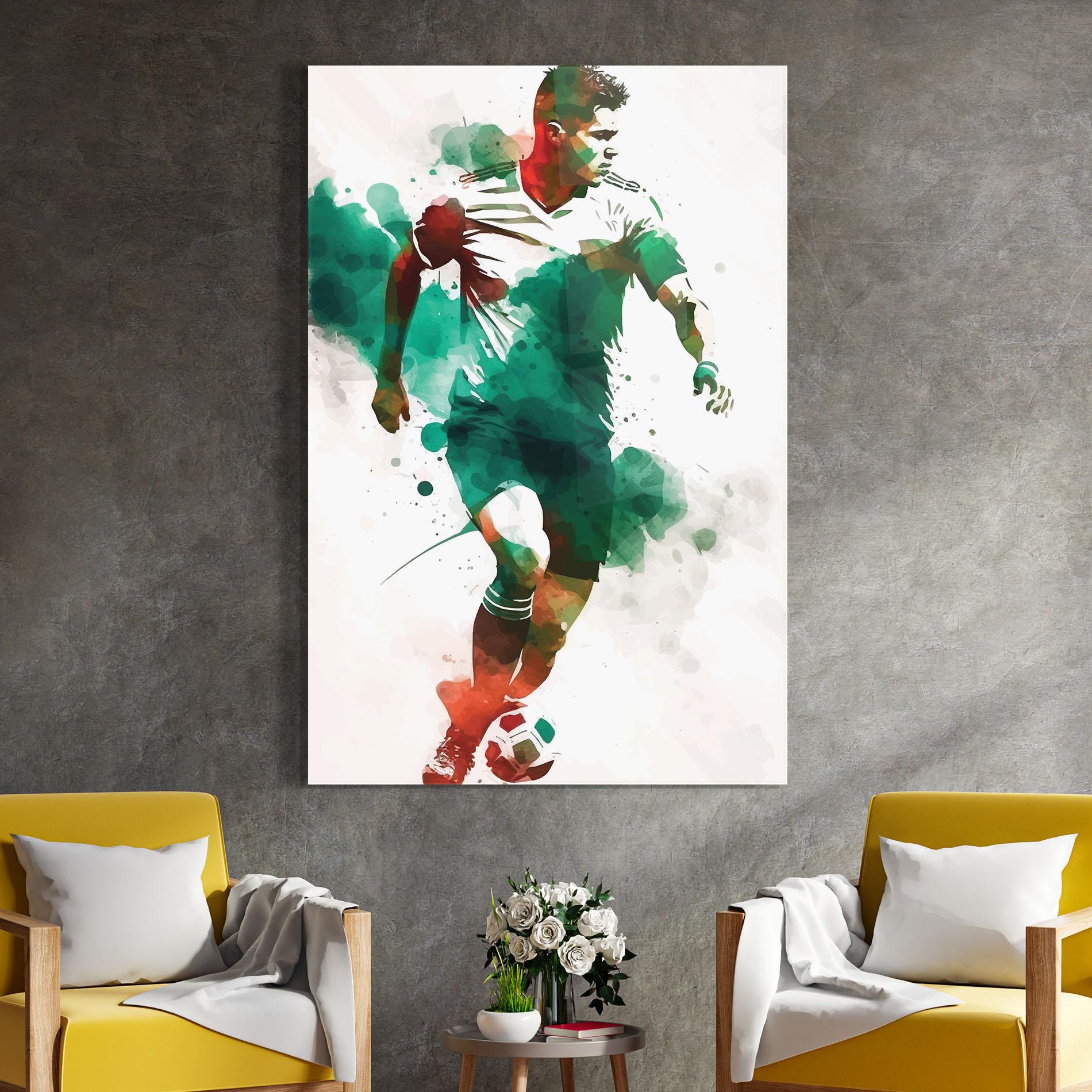 Стъклена картина Green Football mockup 4