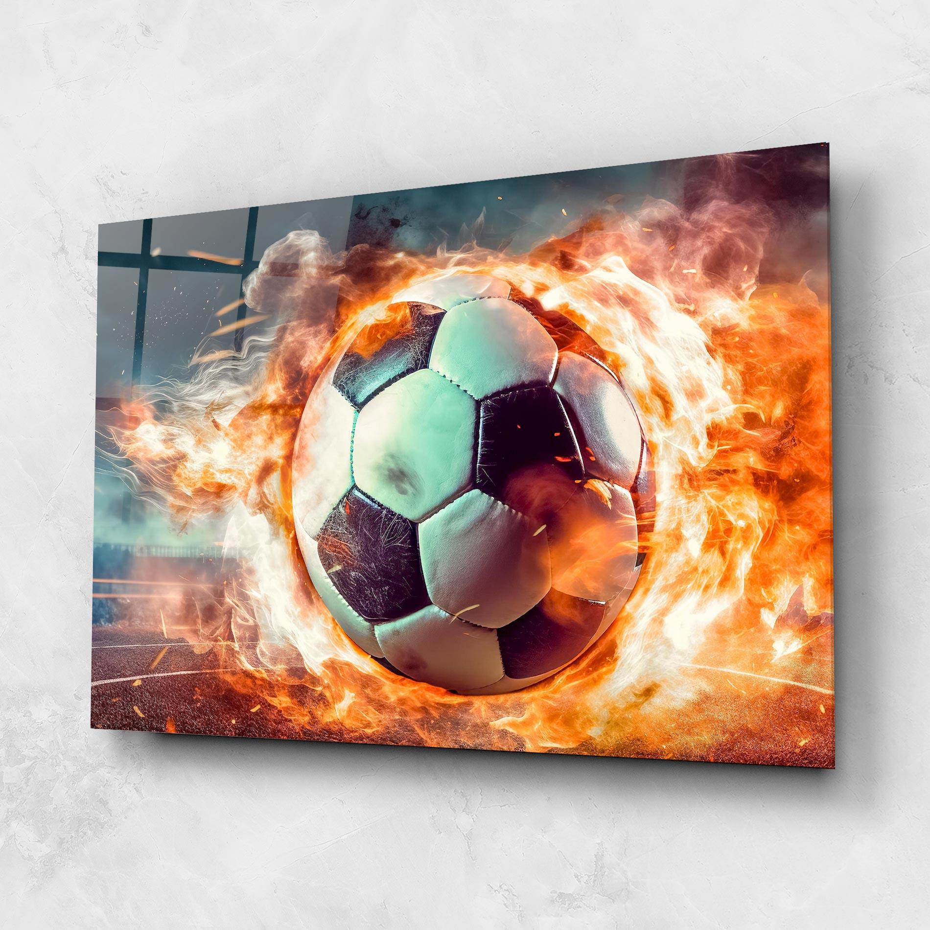 Стъклена картина Football Explosion mockup 1