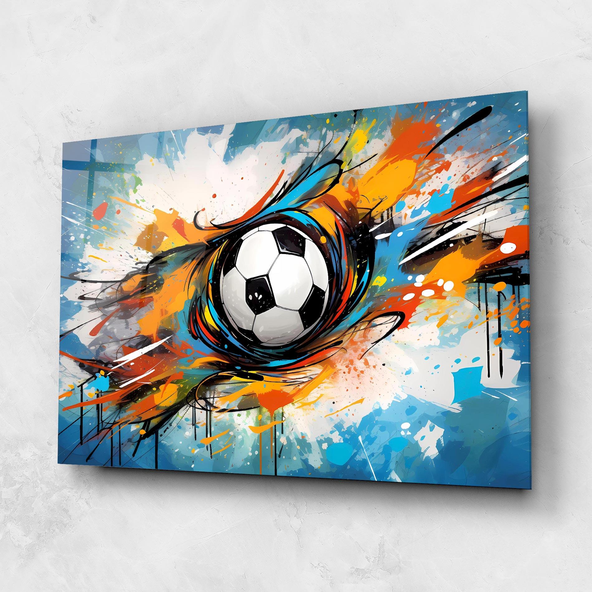 Стъклена картина Football Flight Graffiti mockup 1