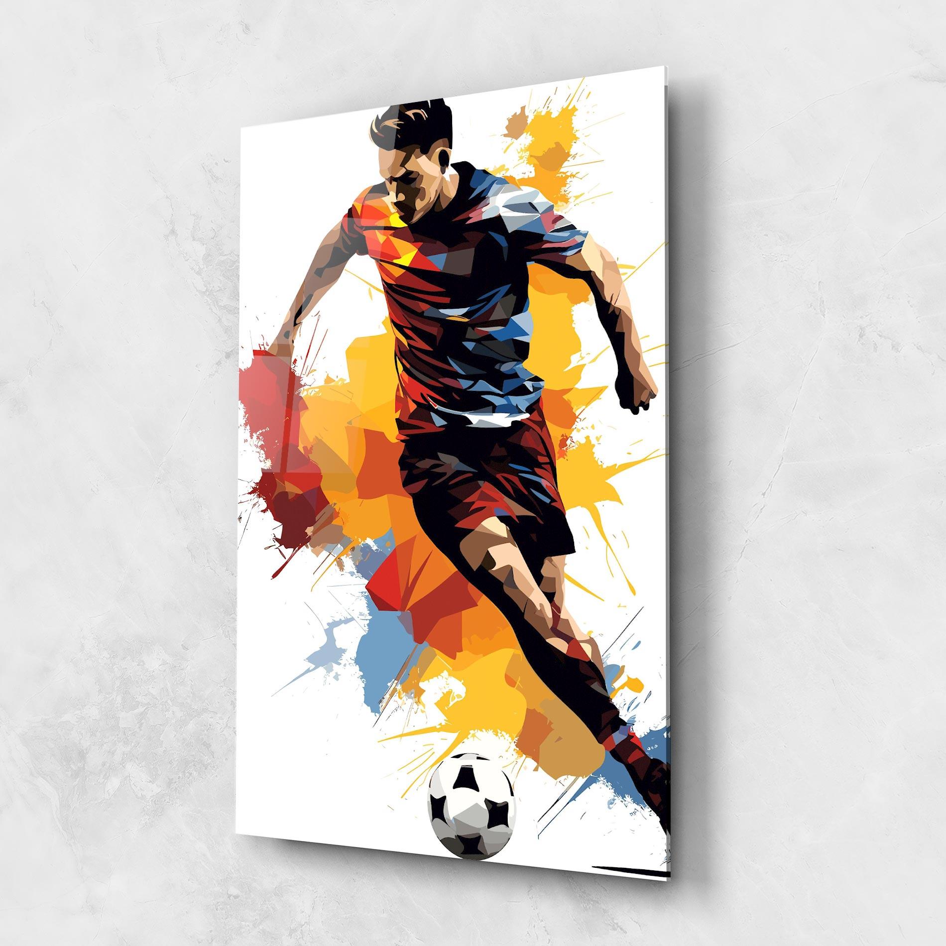 Стъклена картина Yellow Paint Football mockup 1
