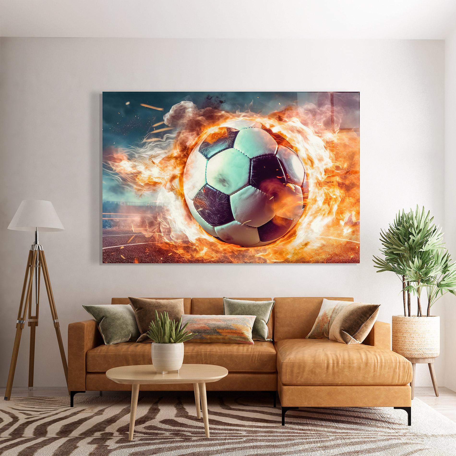 Стъклена картина Football Explosion mockup 7