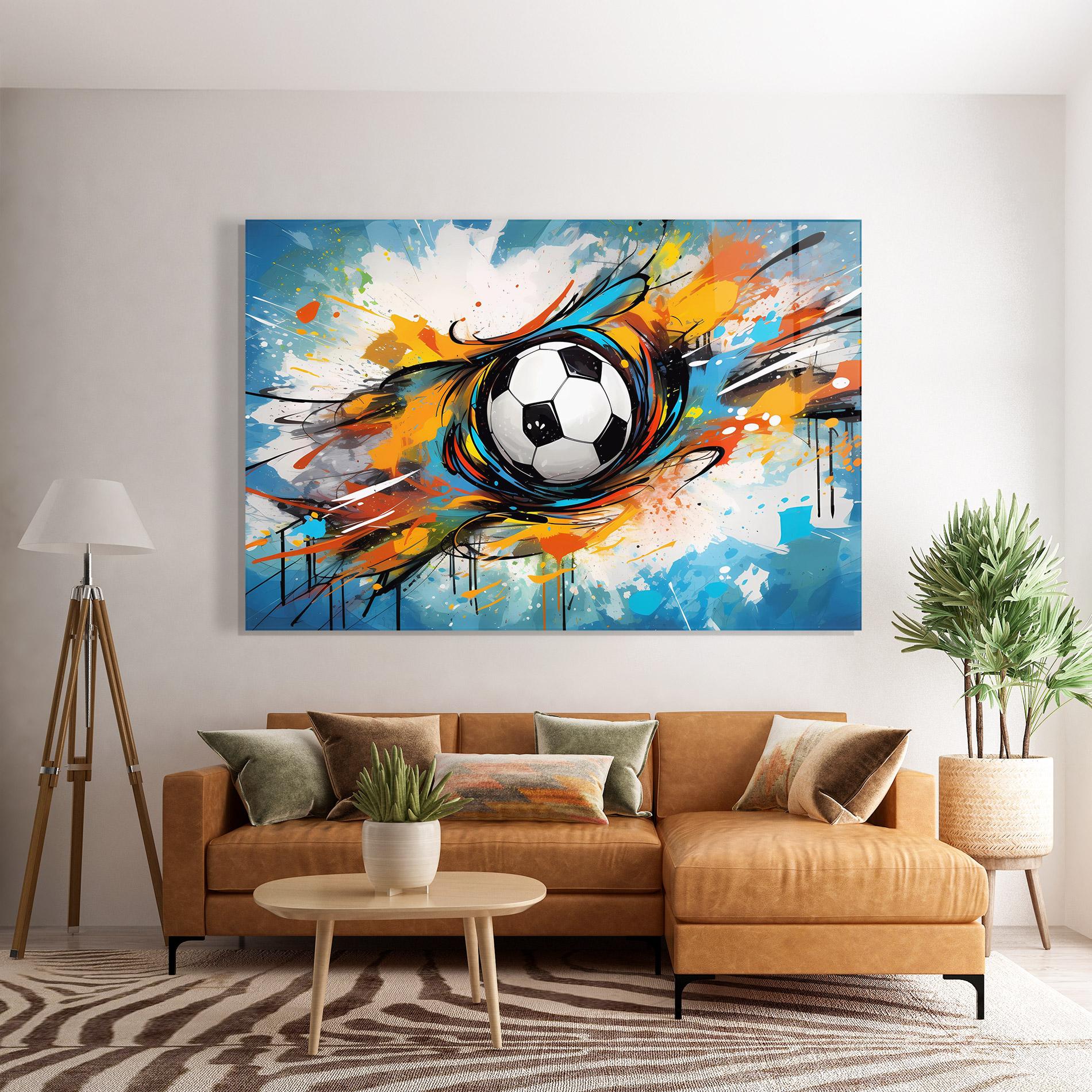 Стъклена картина Football Flight Graffiti mockup 7