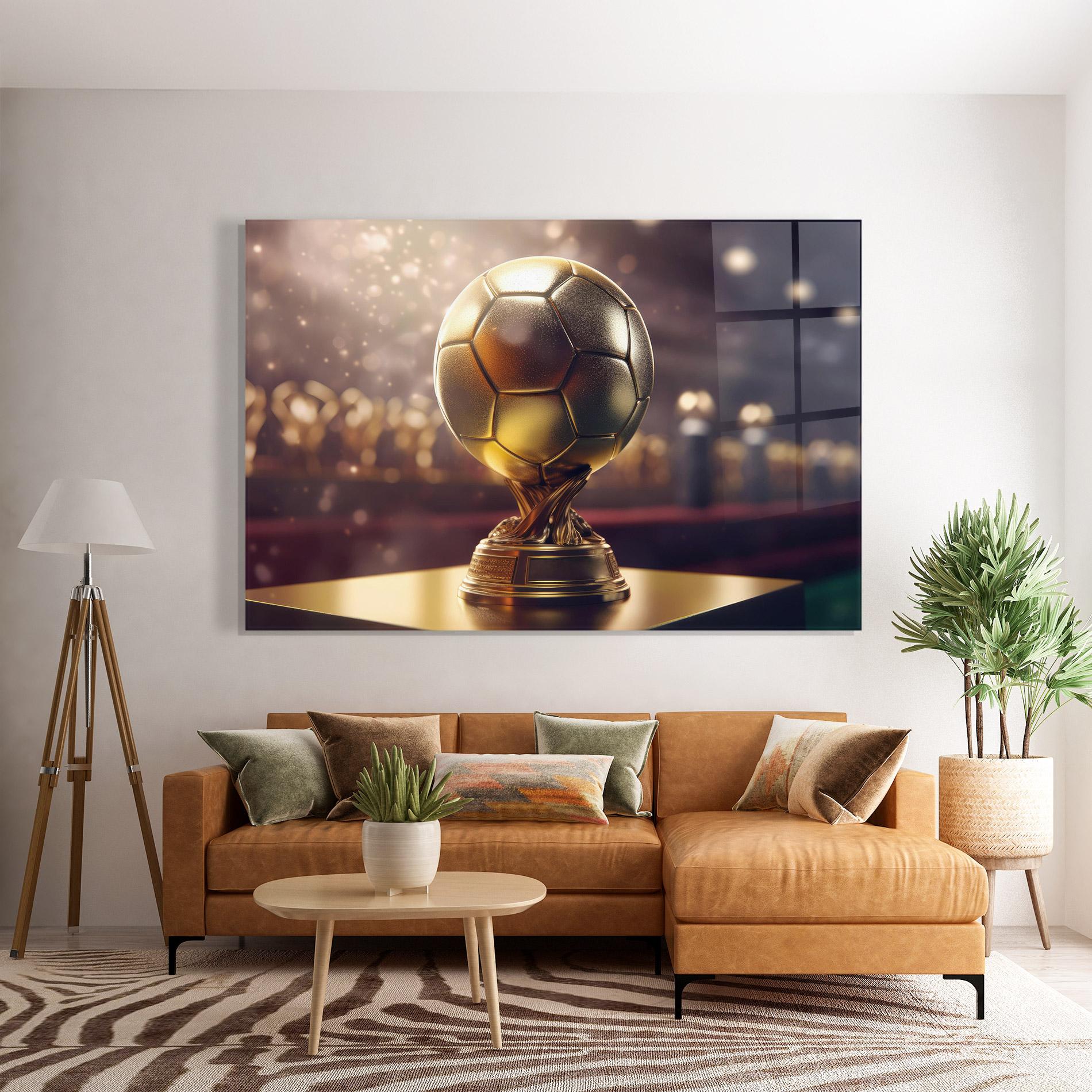 Стъклена картина Gold Football Award mockup 7