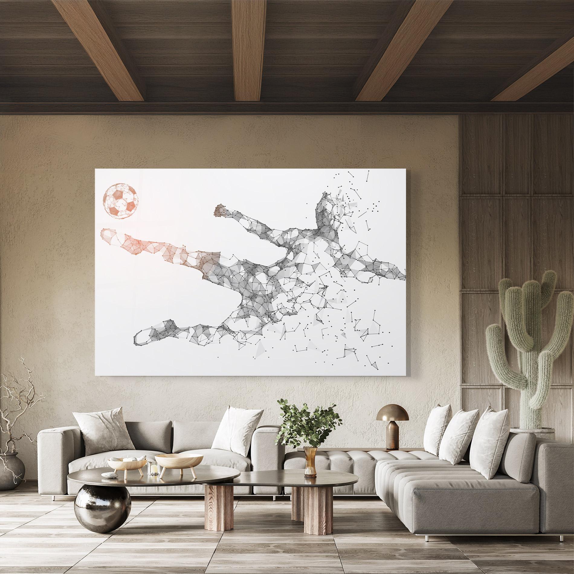 Стъклена картина Football Orange Ball mockup 8