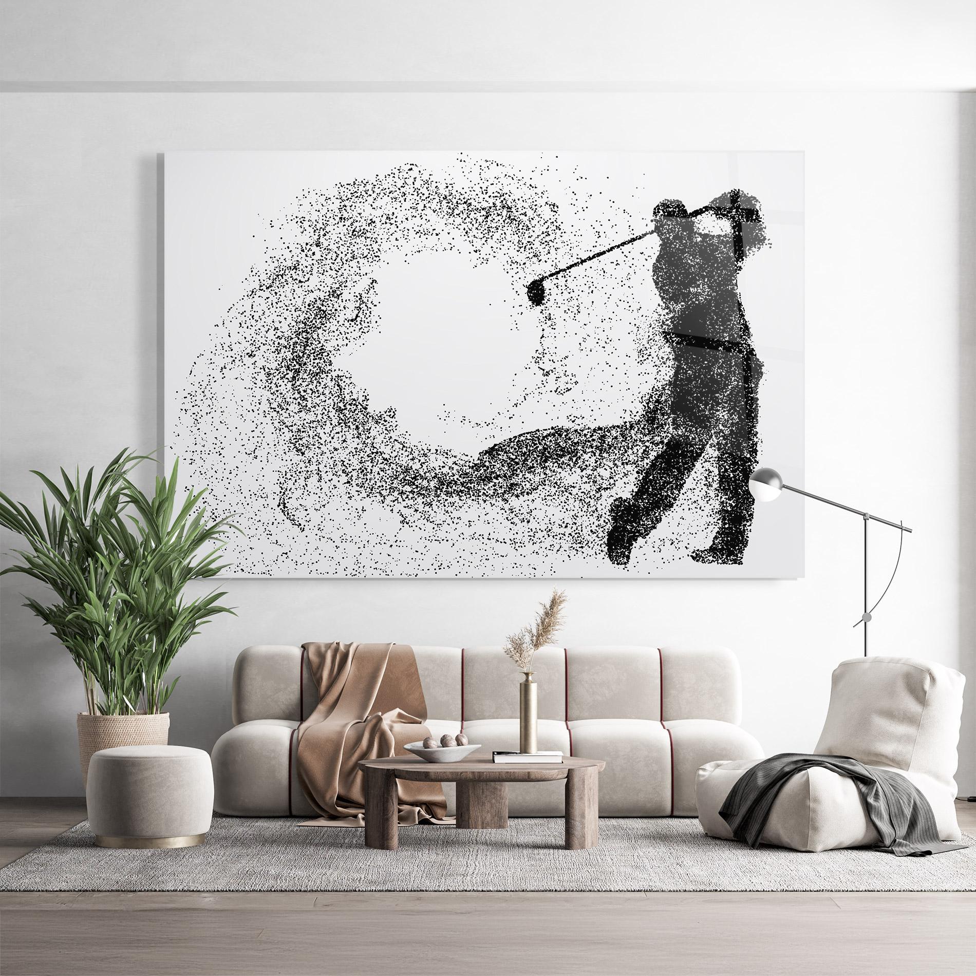 Стъклена картина Golf Man mockup 9
