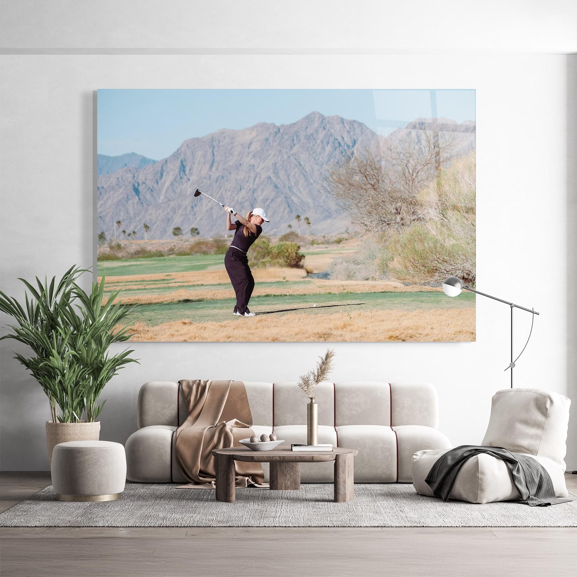 Стъклена картина Golf Player Woman mockup 9