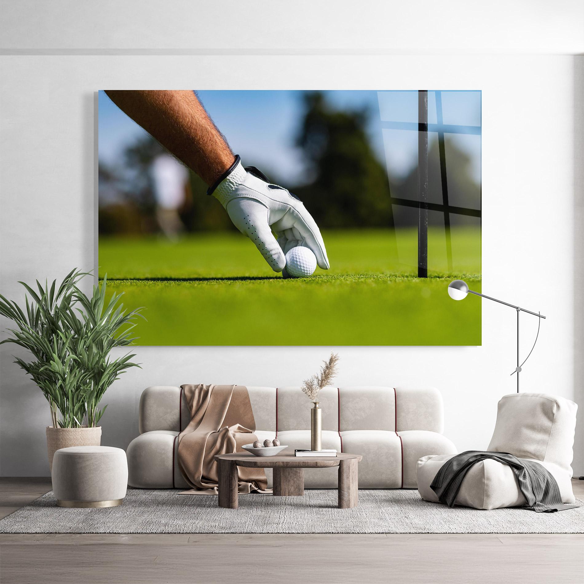 Стъклена картина Golfer Man mockup 9