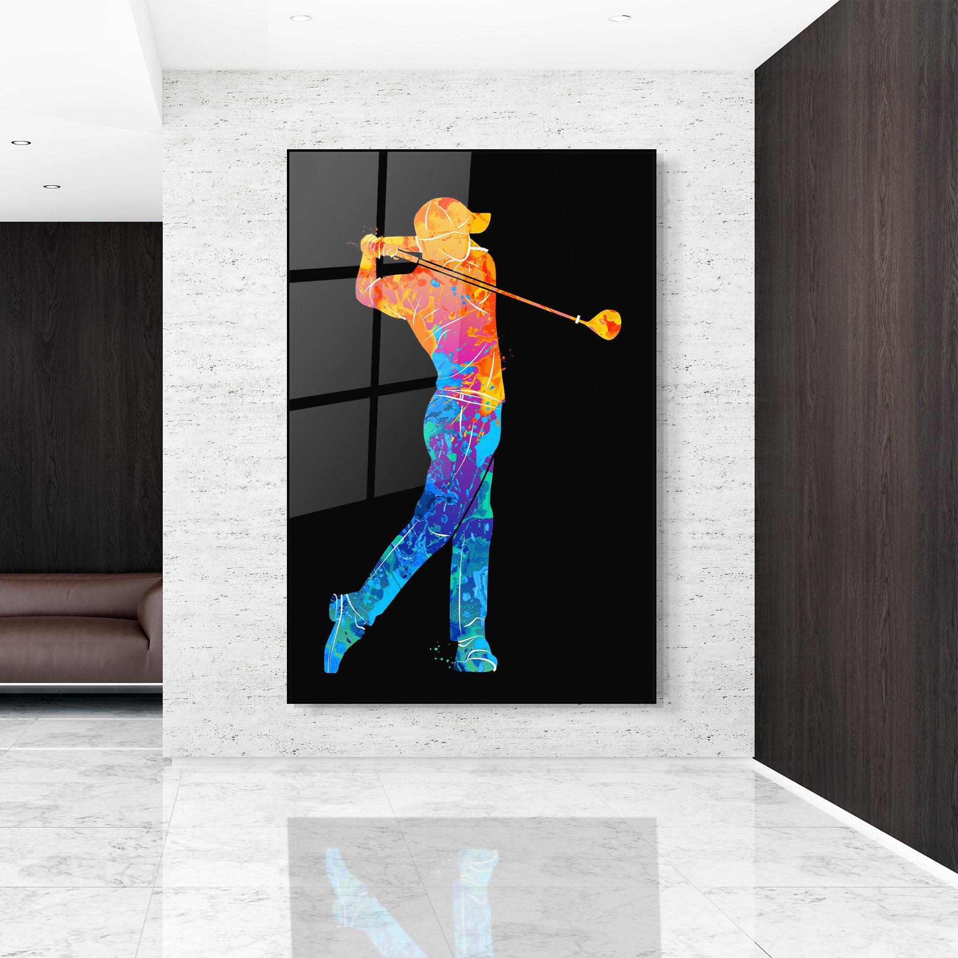 Стъклена картина Color Mix Golf mockup 9