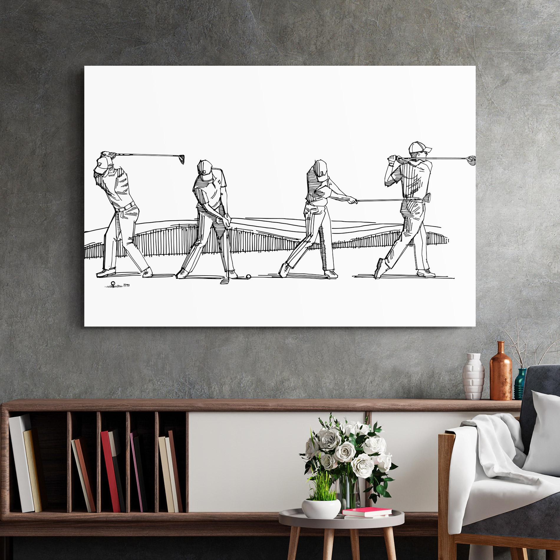 Стъклена картина Four Golf mockup 2