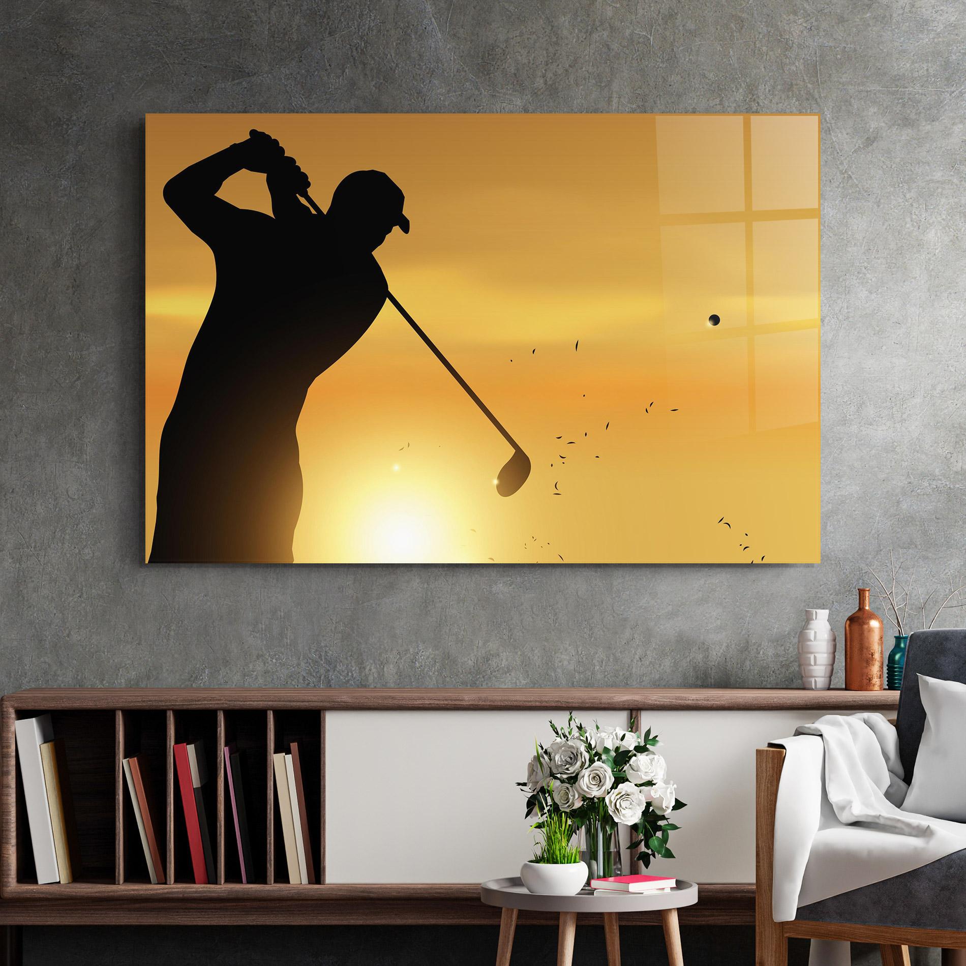 Стъклена картина Gold Sunrise mockup 2