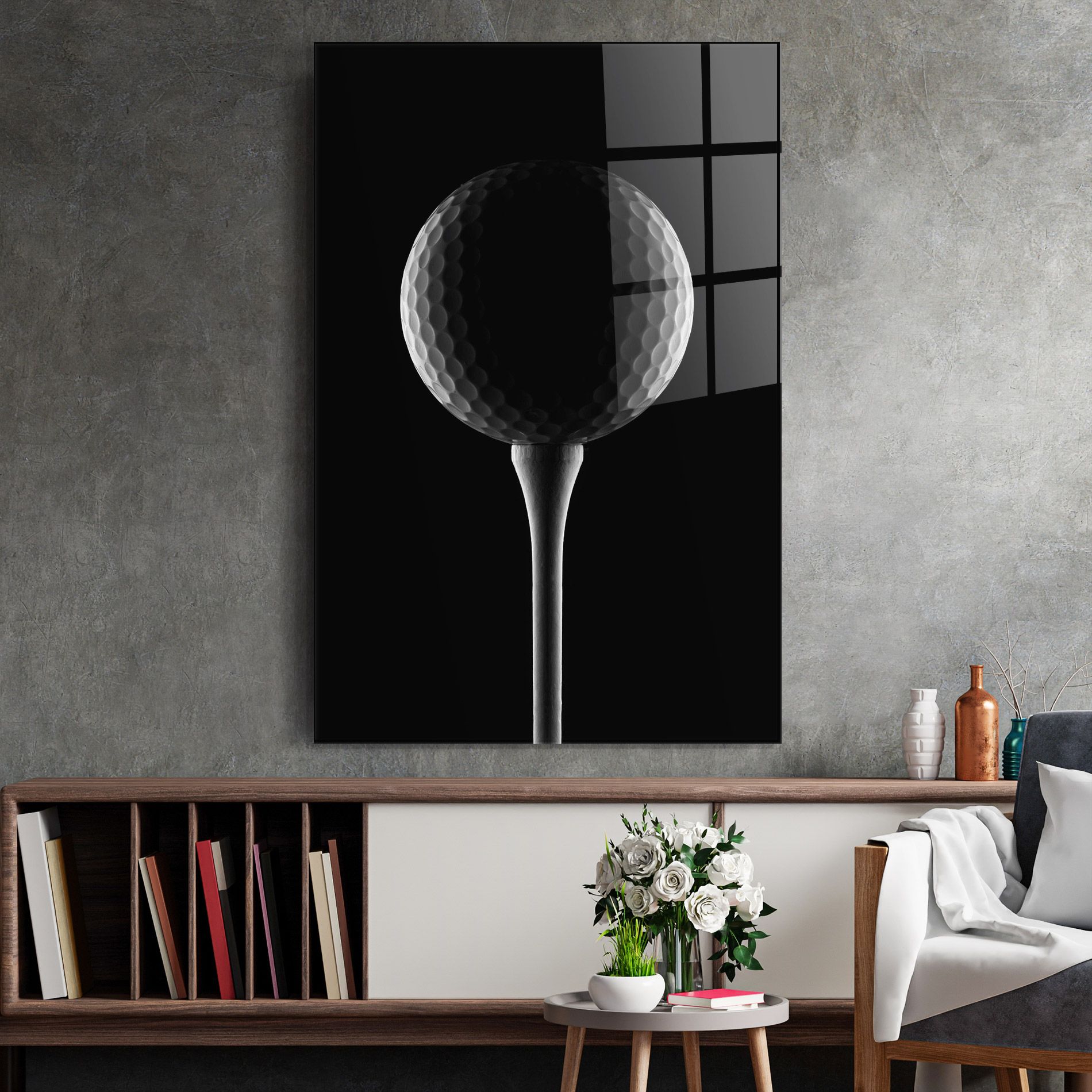 Golf Ball Black mockup 2