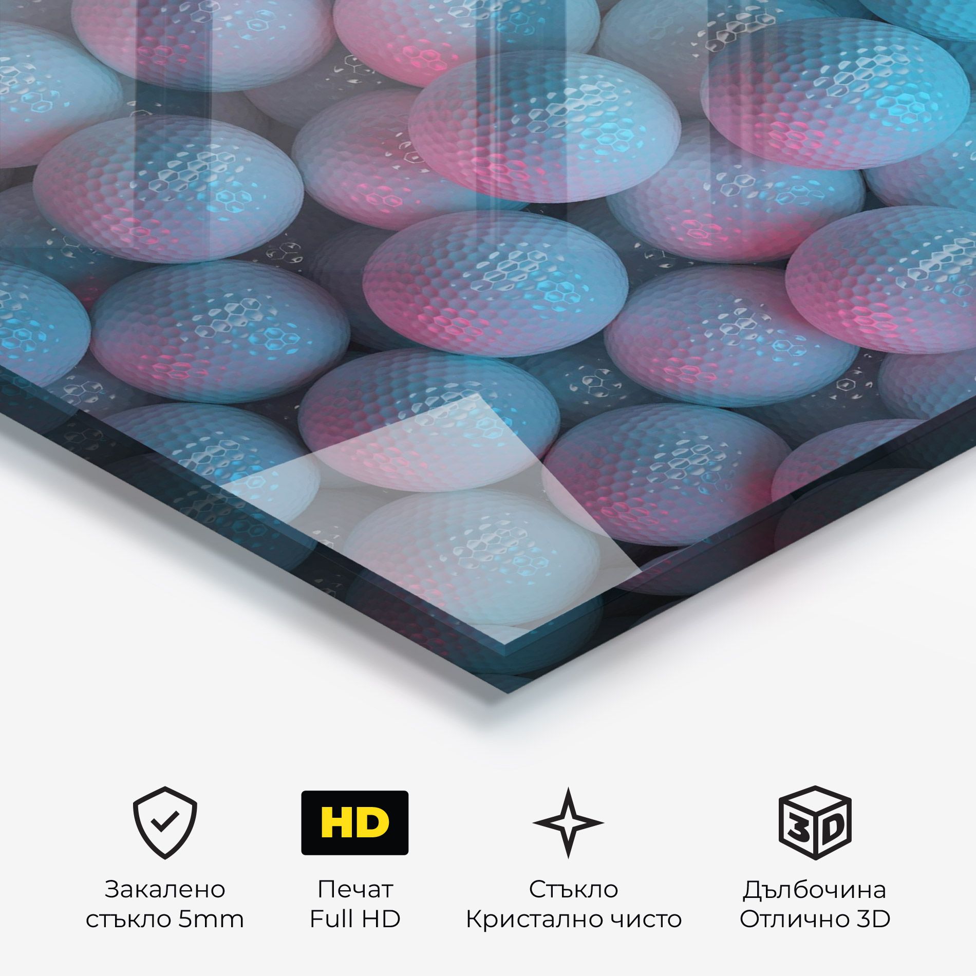 Blue Light Golf Ball mockup 3