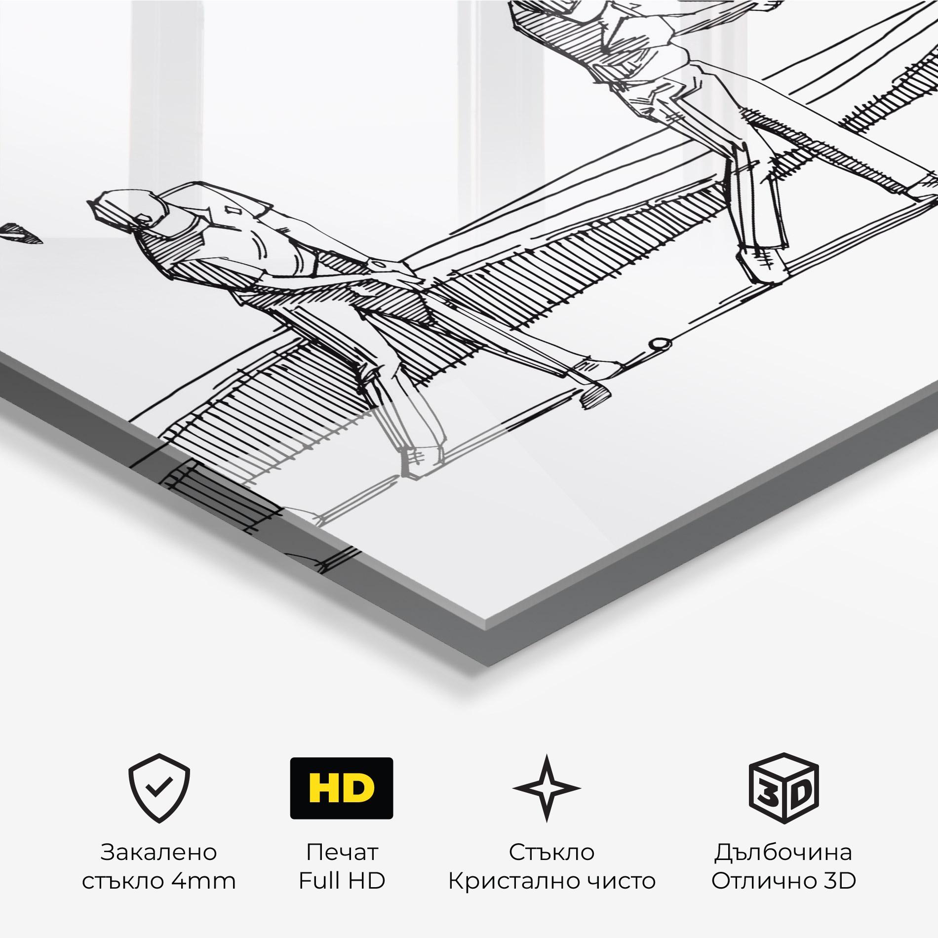 Стъклена картина Four Golf mockup 3