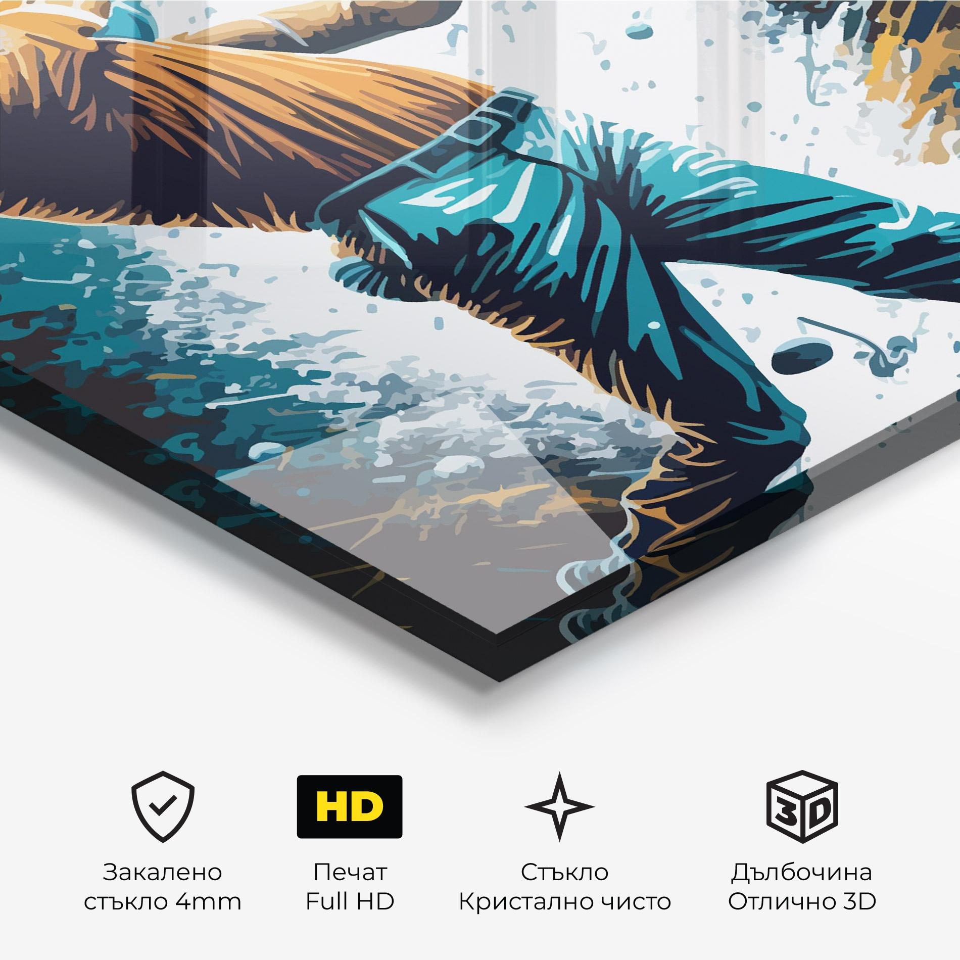 Стъклена картина Golf On Grey mockup 3