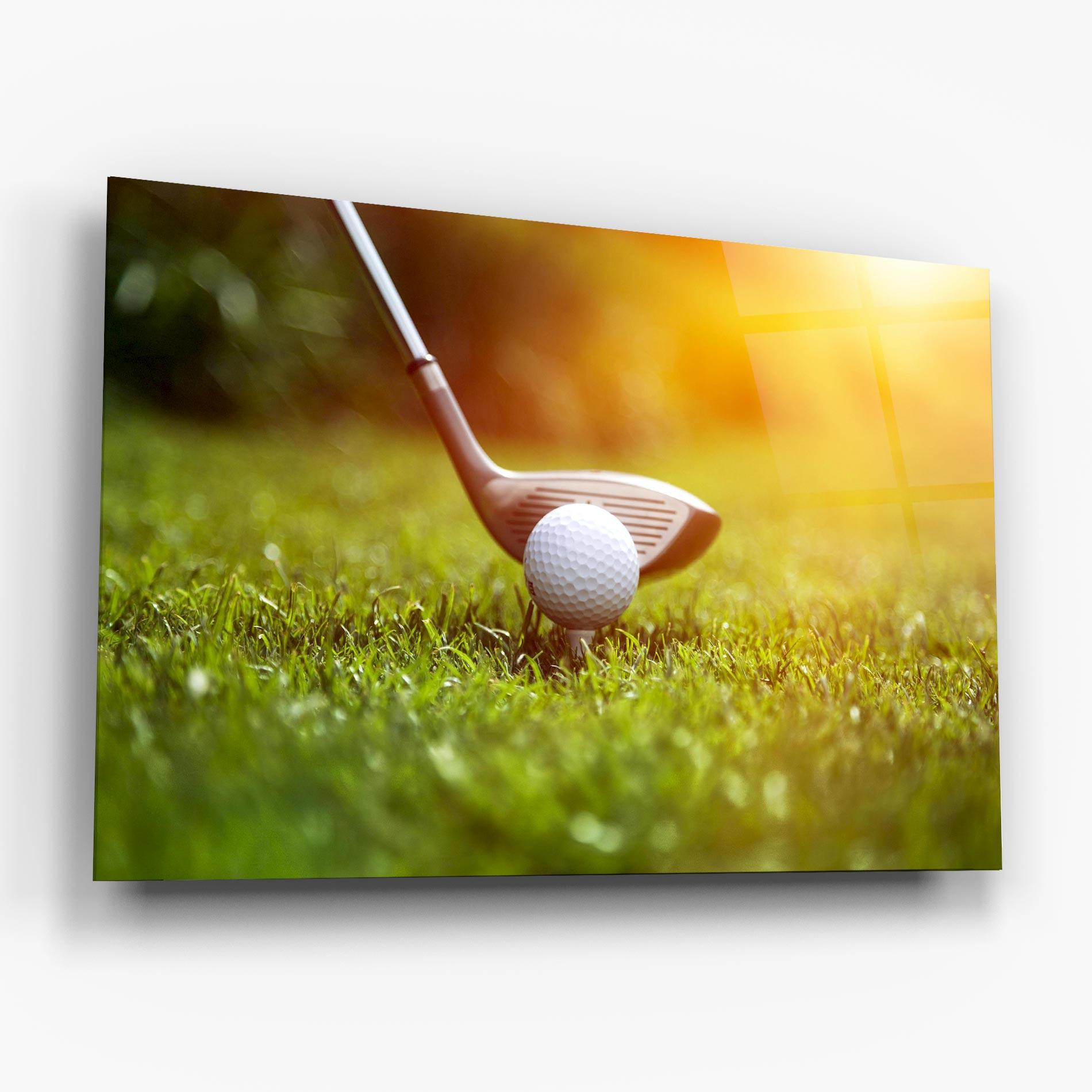 Стъклена картина Close Up Golf Ball mockup 6