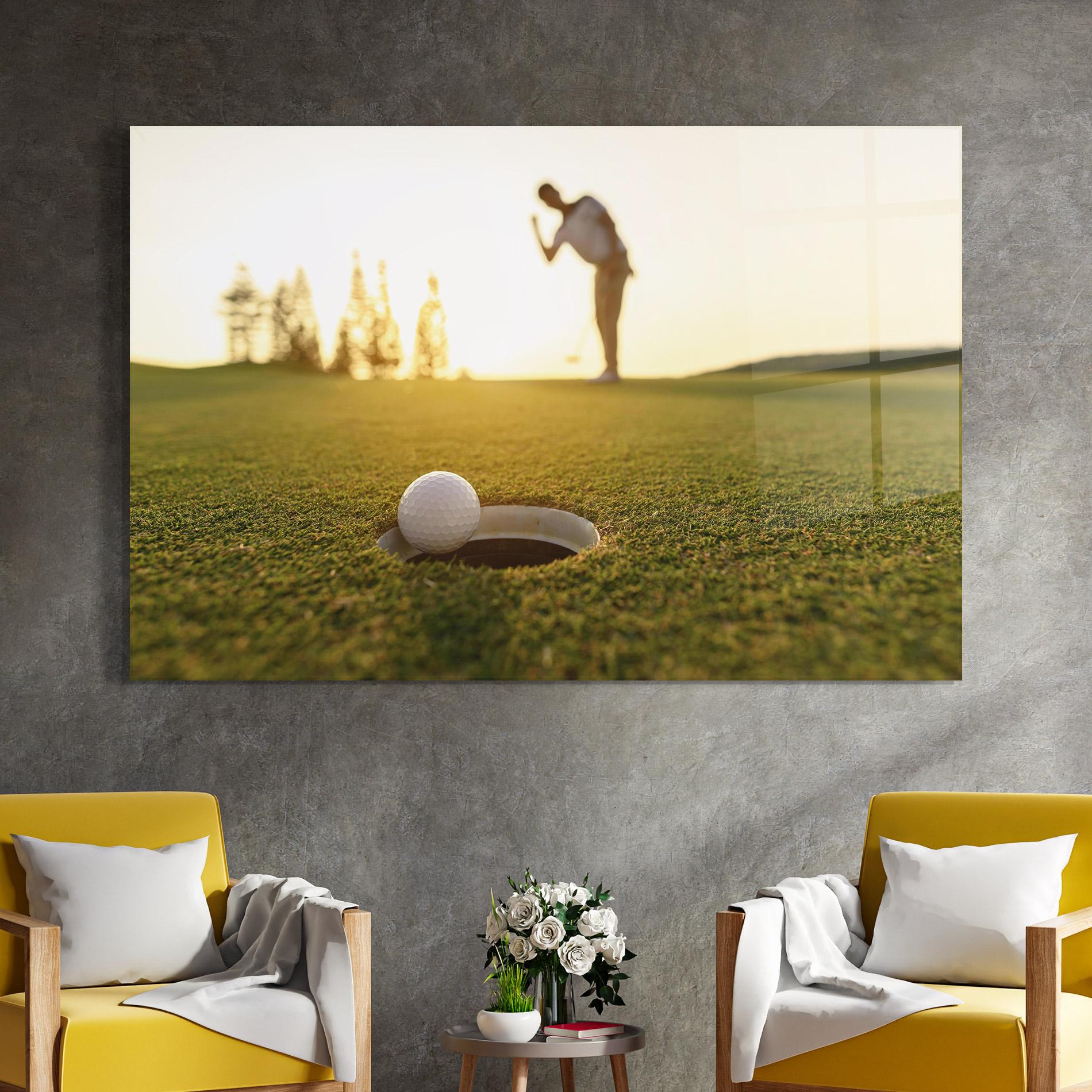 Стъклена картина Golfer Concept mockup 4