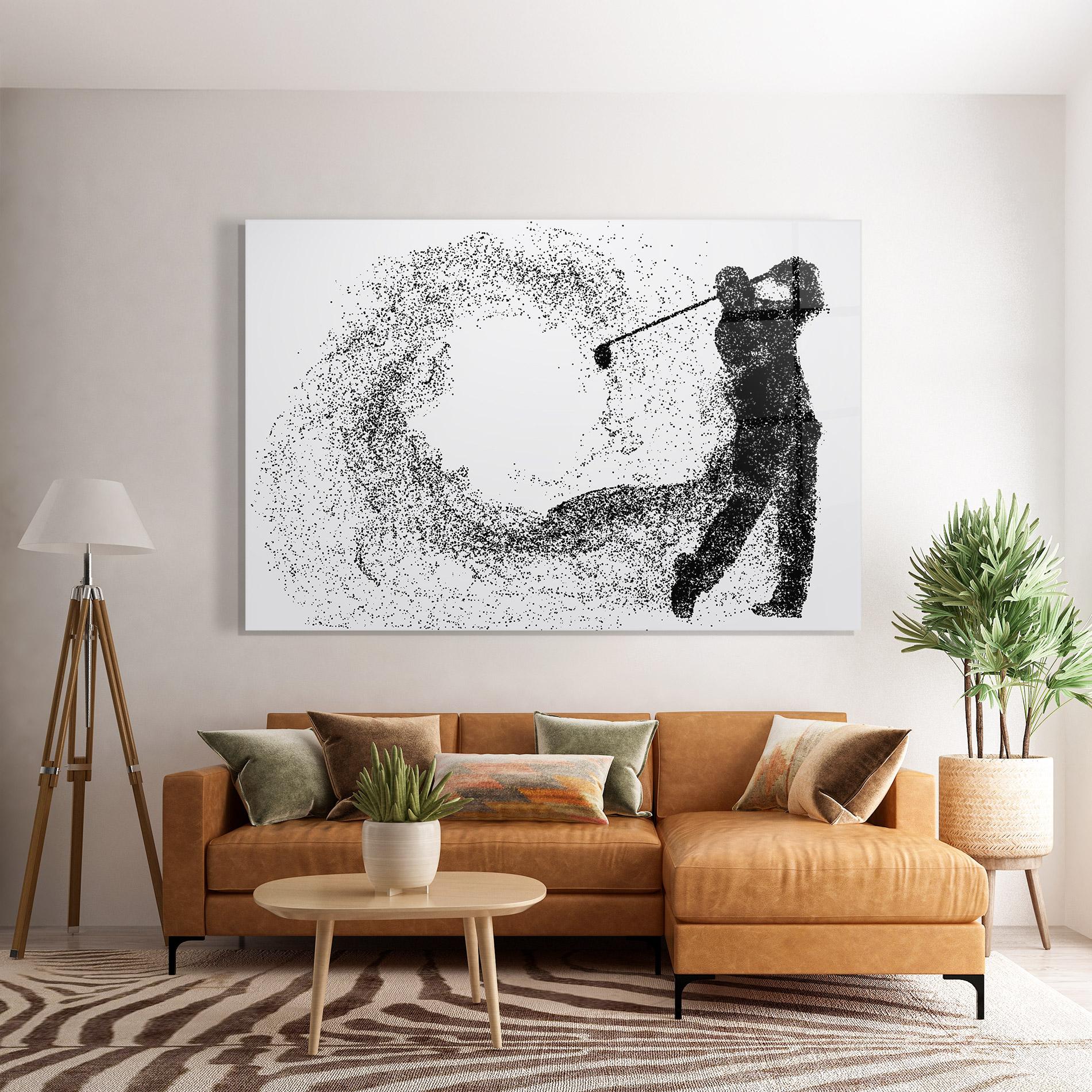 Стъклена картина Golf Man mockup 7