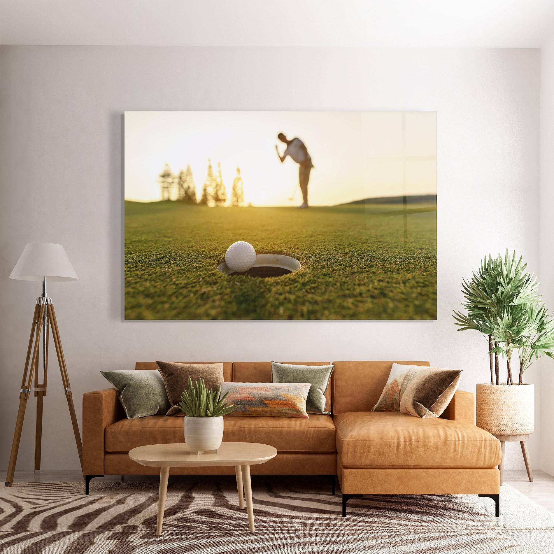 Стъклена картина Golfer Concept mockup 7