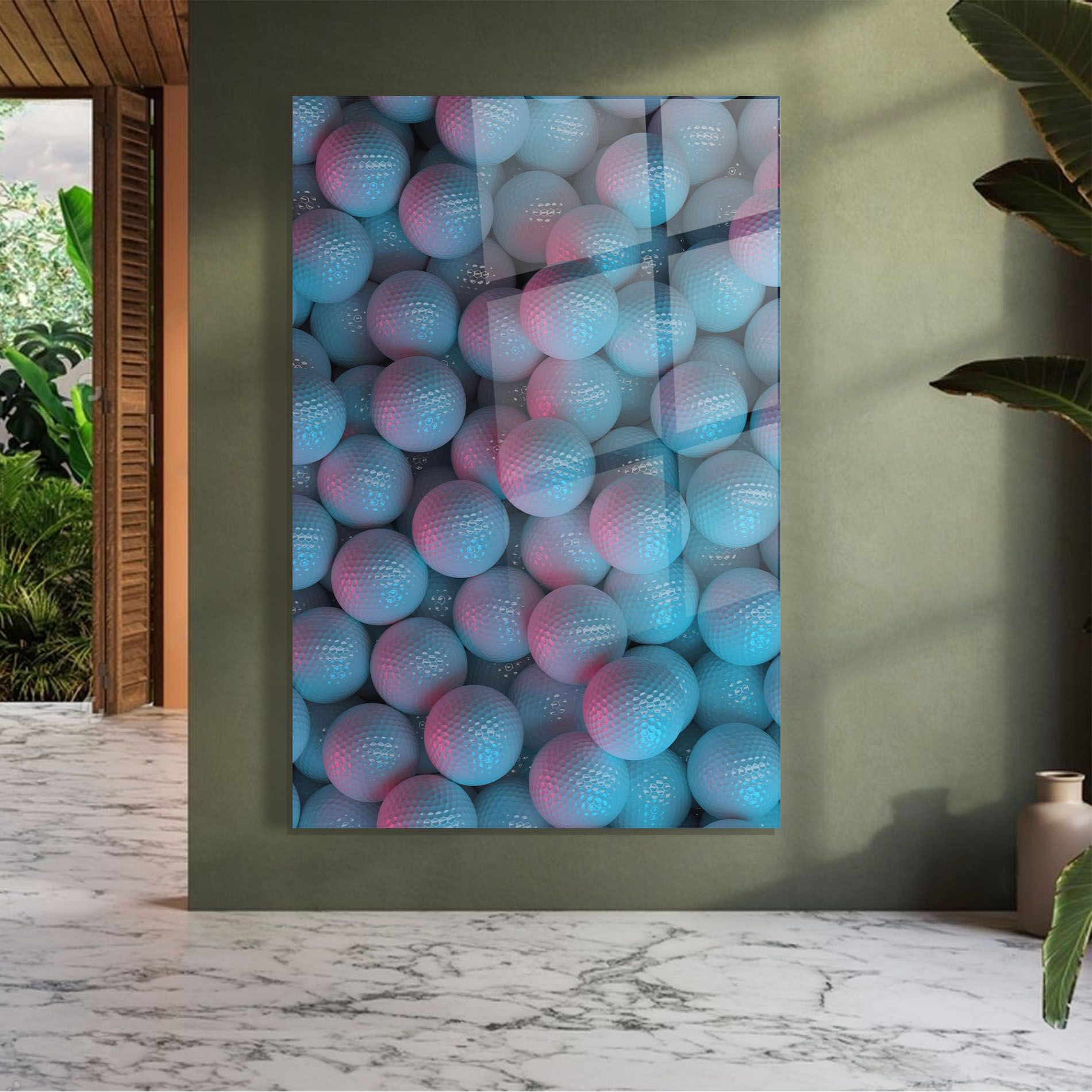 Blue Light Golf Ball mockup 7