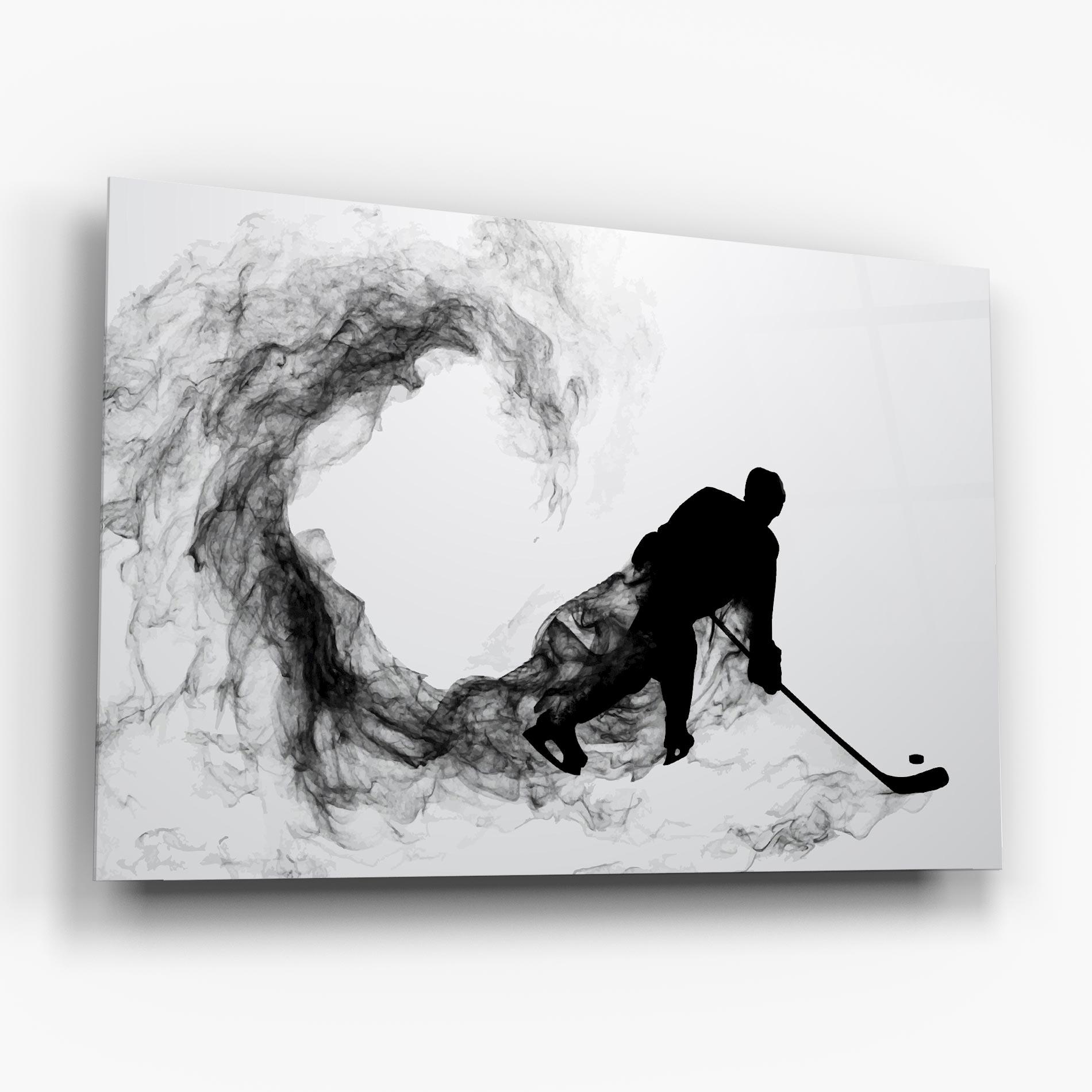 Стъклена картина Hockey Smoke mockup 6