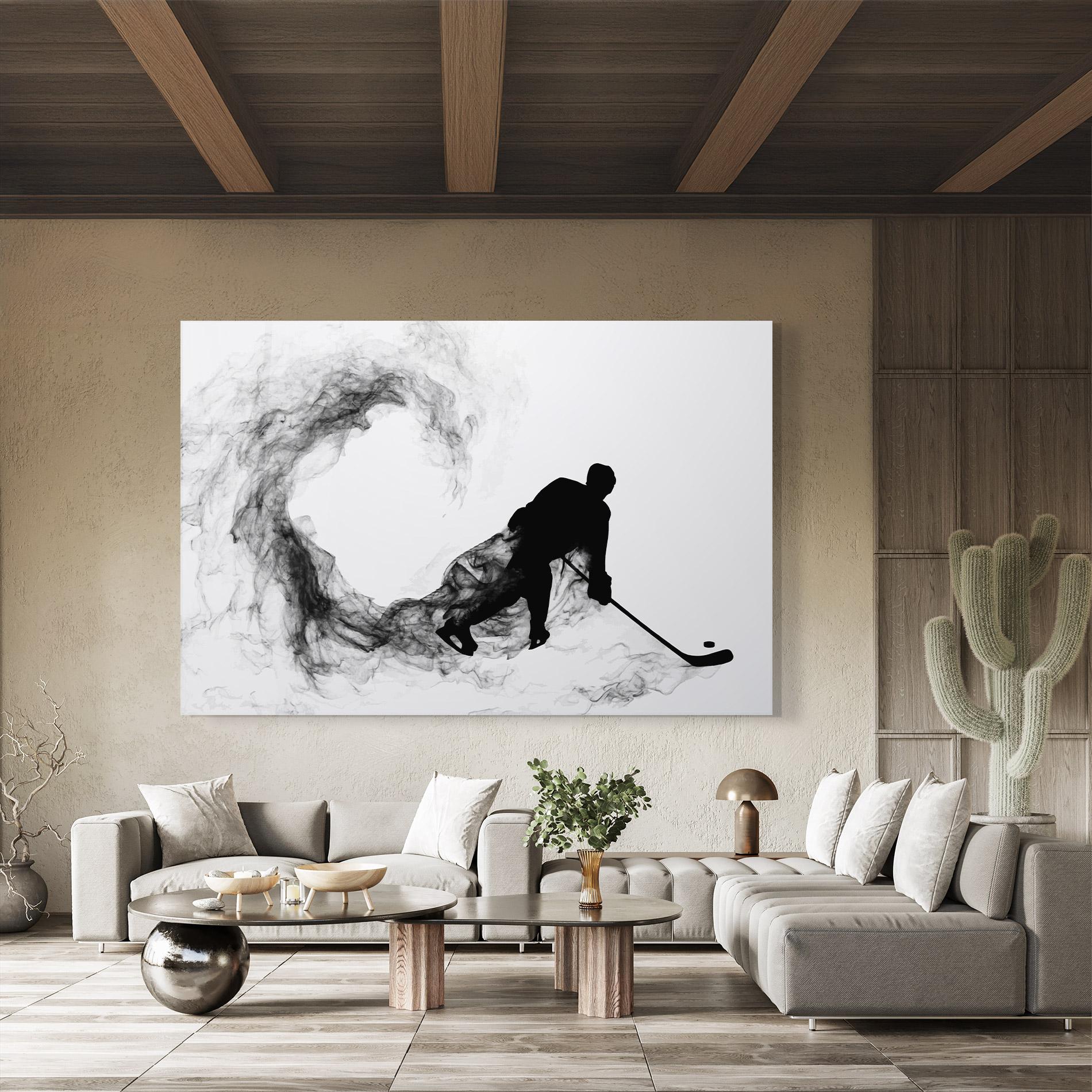 Стъклена картина Hockey Smoke mockup 8