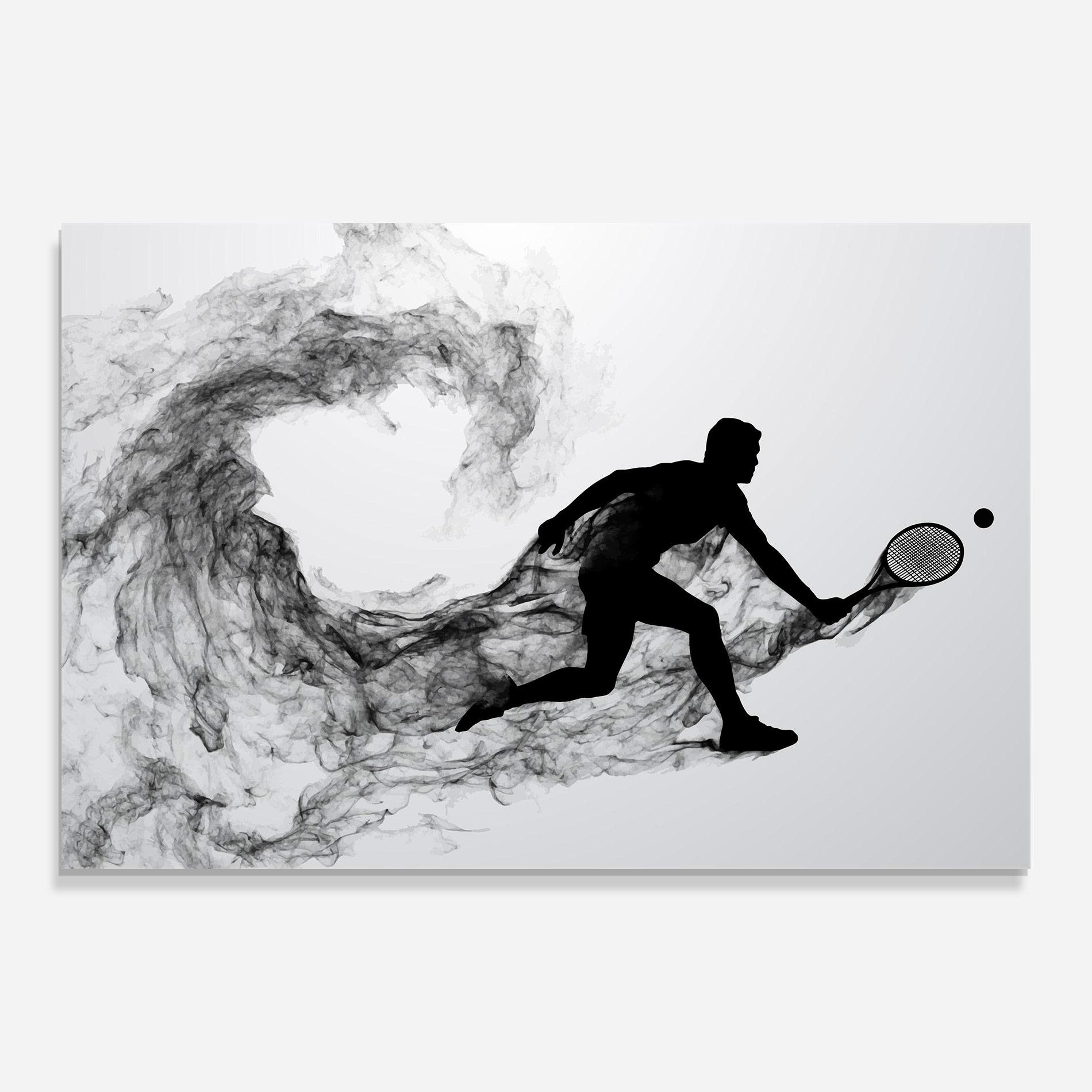 Стъклена картина Black Smoke Tennis mockup 0