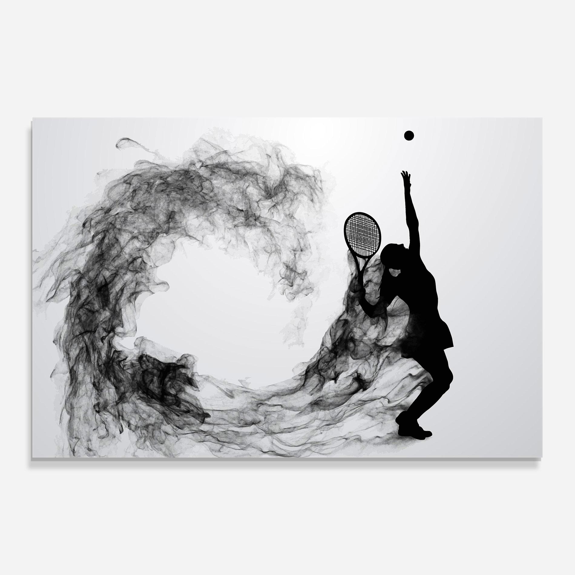 Стъклена картина Black Tennis Smoke mockup 0