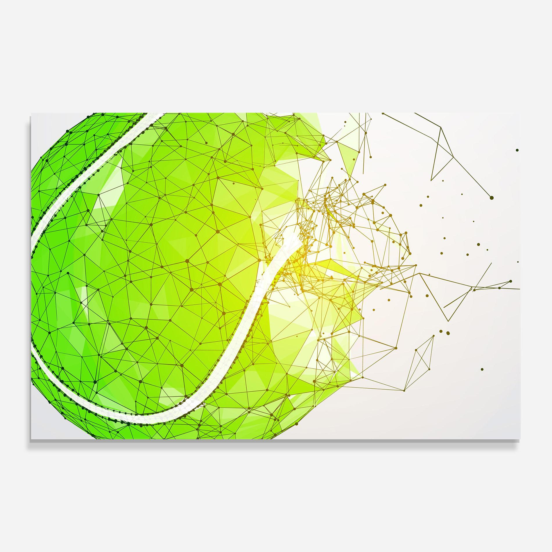 Стъклена картина Green Line Tennis mockup 0