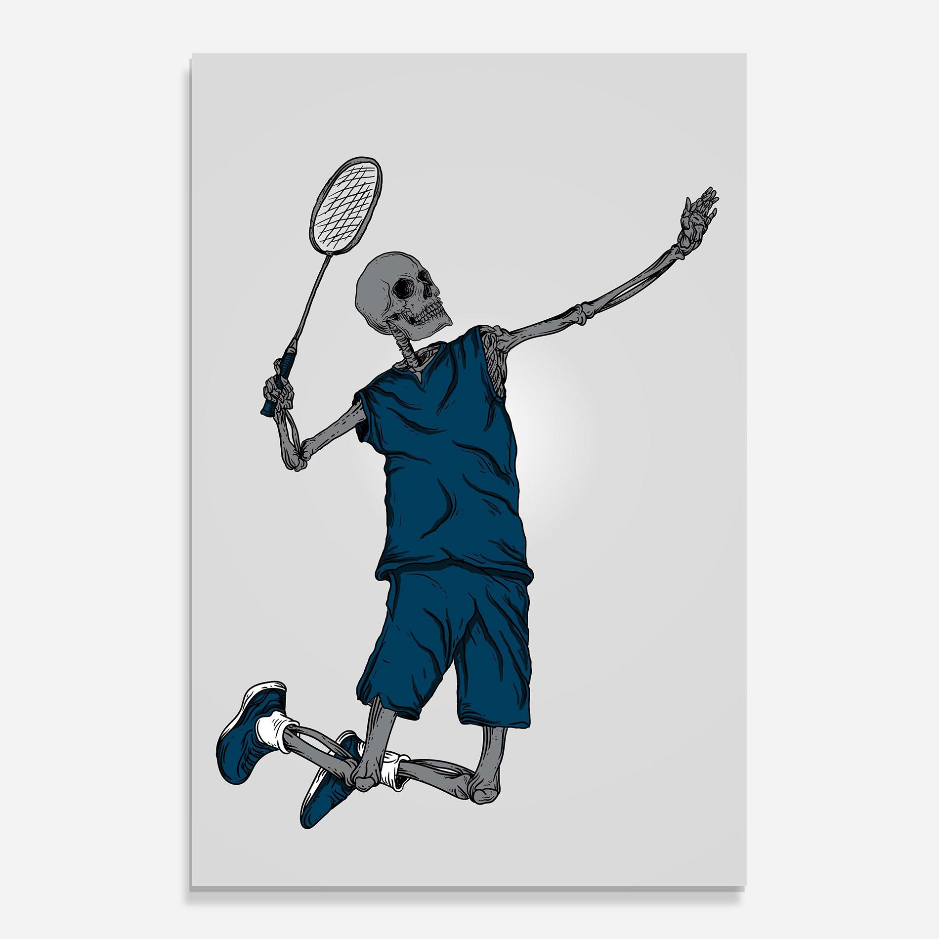 Стъклена картина Blue Skull Tennis mockup 0