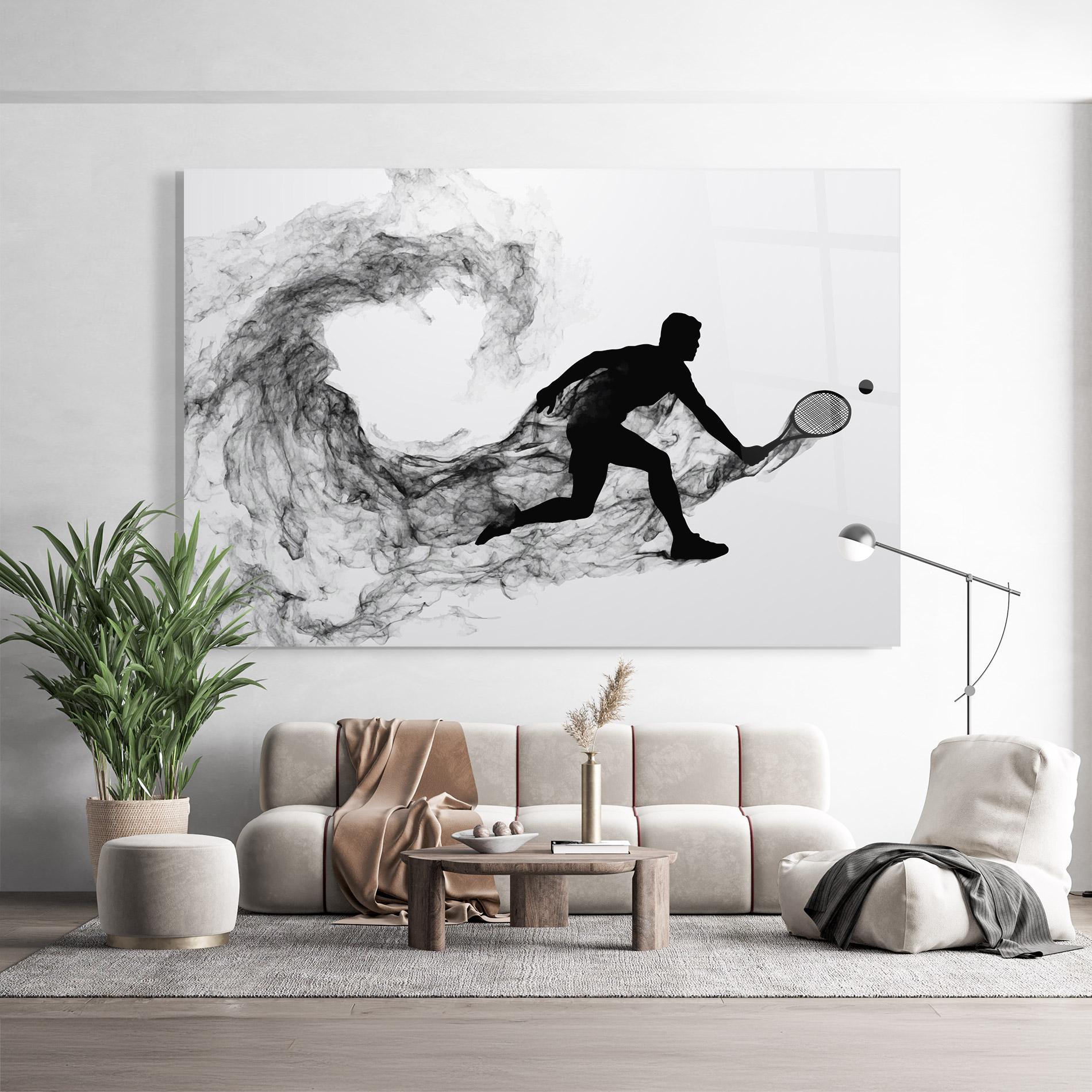 Стъклена картина Black Smoke Tennis mockup 9