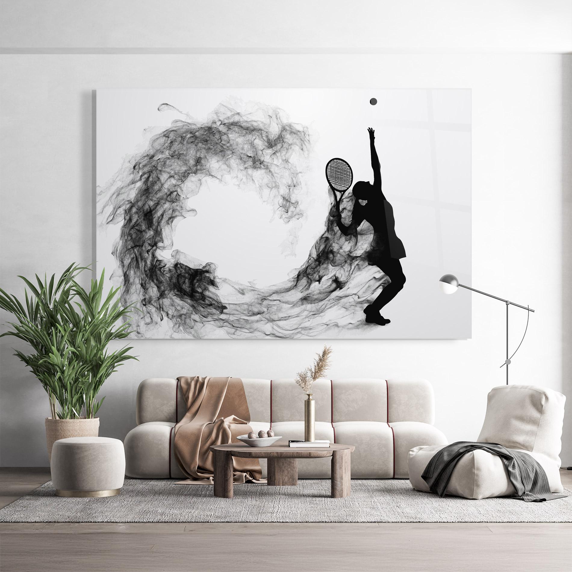Стъклена картина Black Tennis Smoke mockup 9