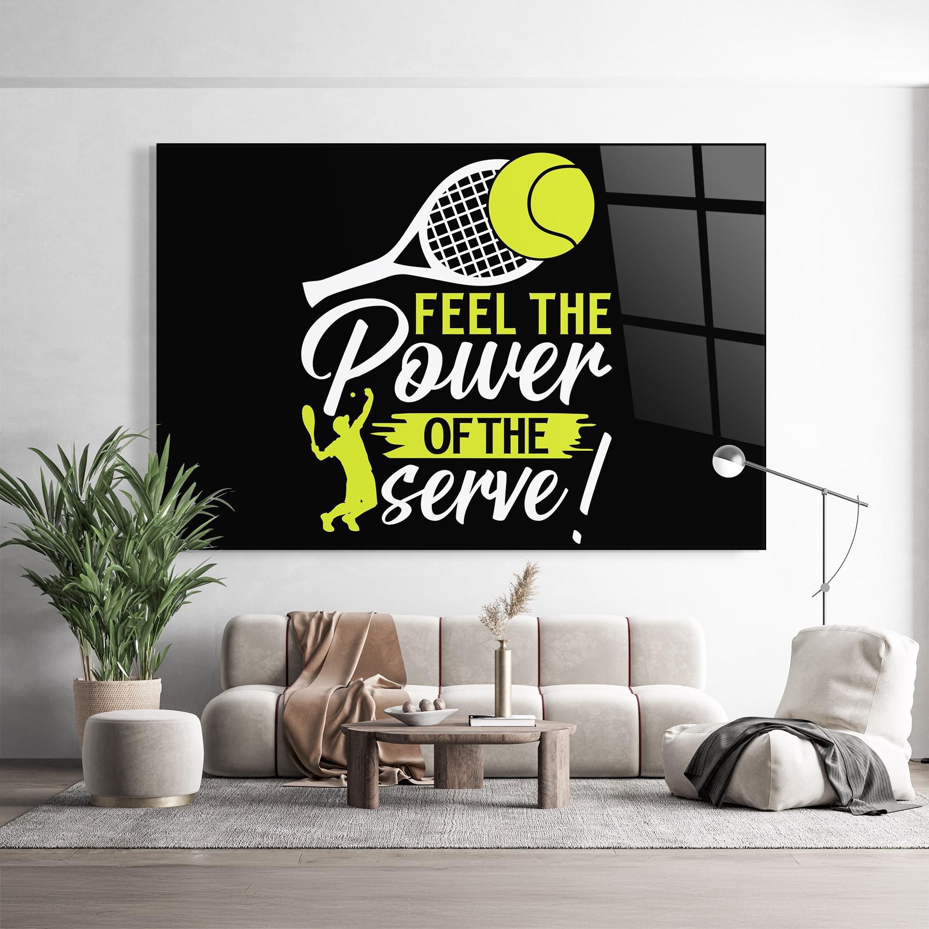 Стъклена картина Power Serve mockup 9