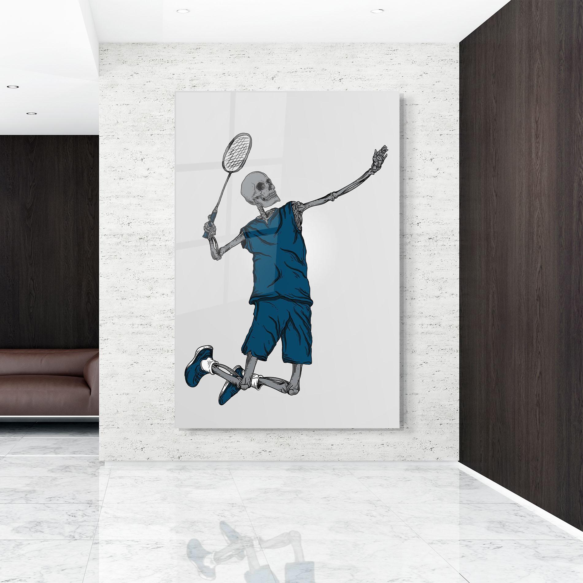 Стъклена картина Blue Skull Tennis mockup 9
