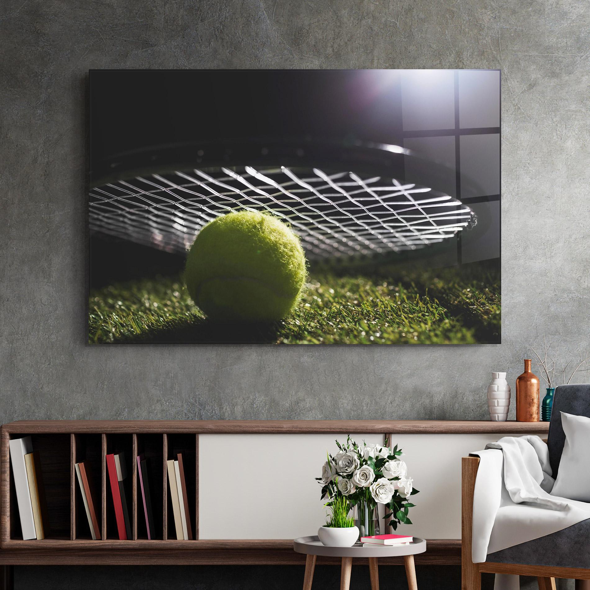 Стъклена картина Close Up Tennis Ball mockup 2