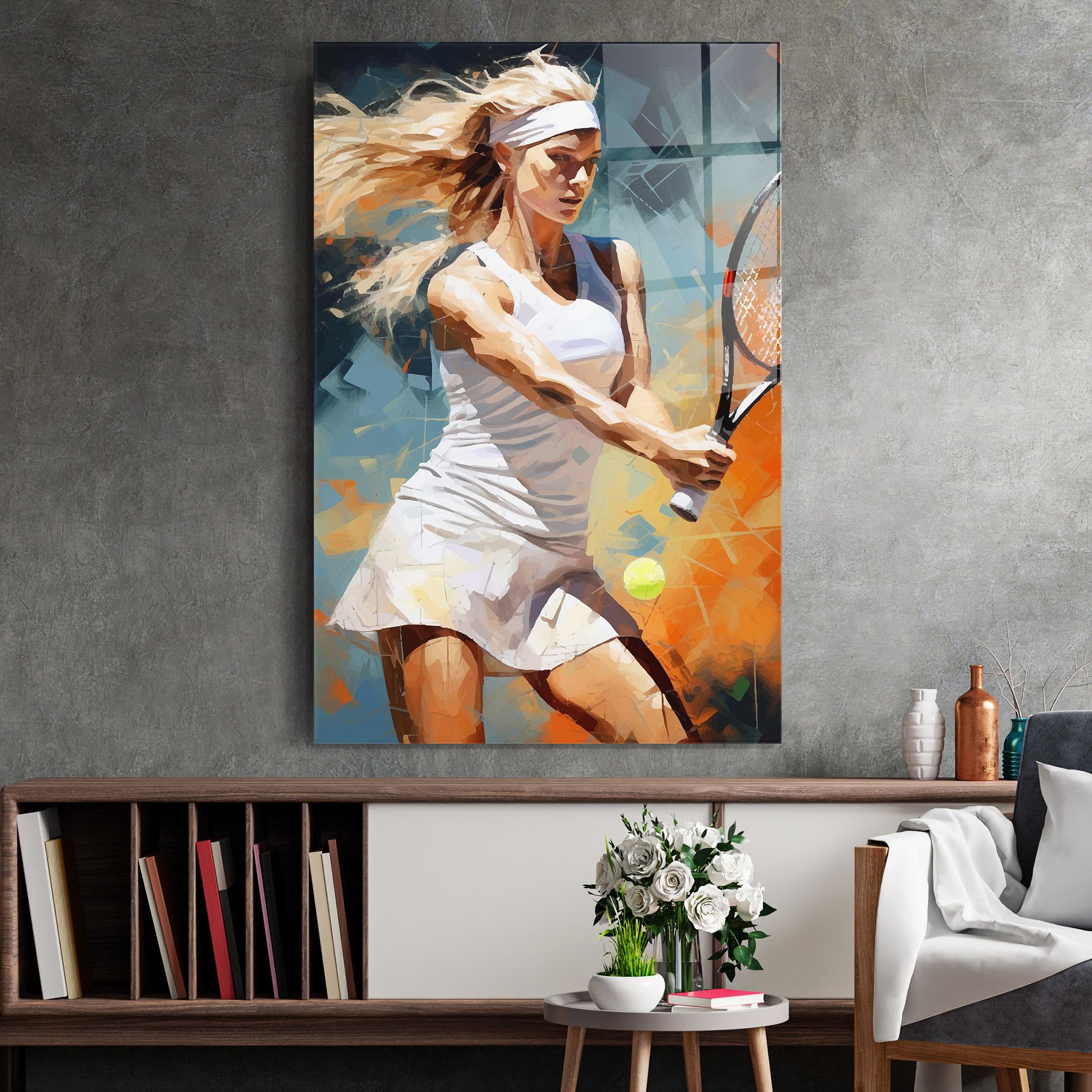 Blonde Tennis Girl mockup 2