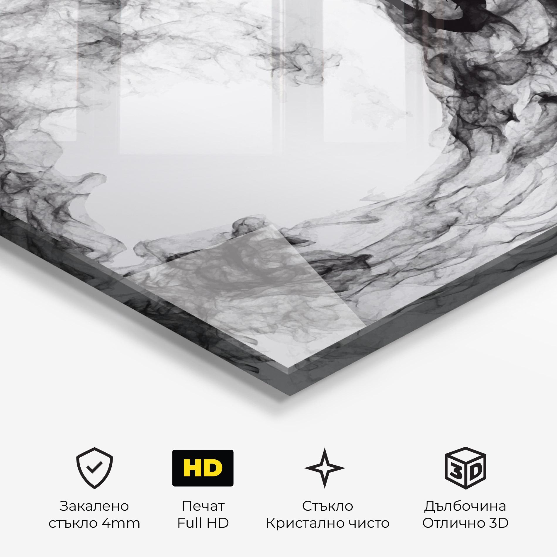 Стъклена картина Black Tennis Smoke mockup 3