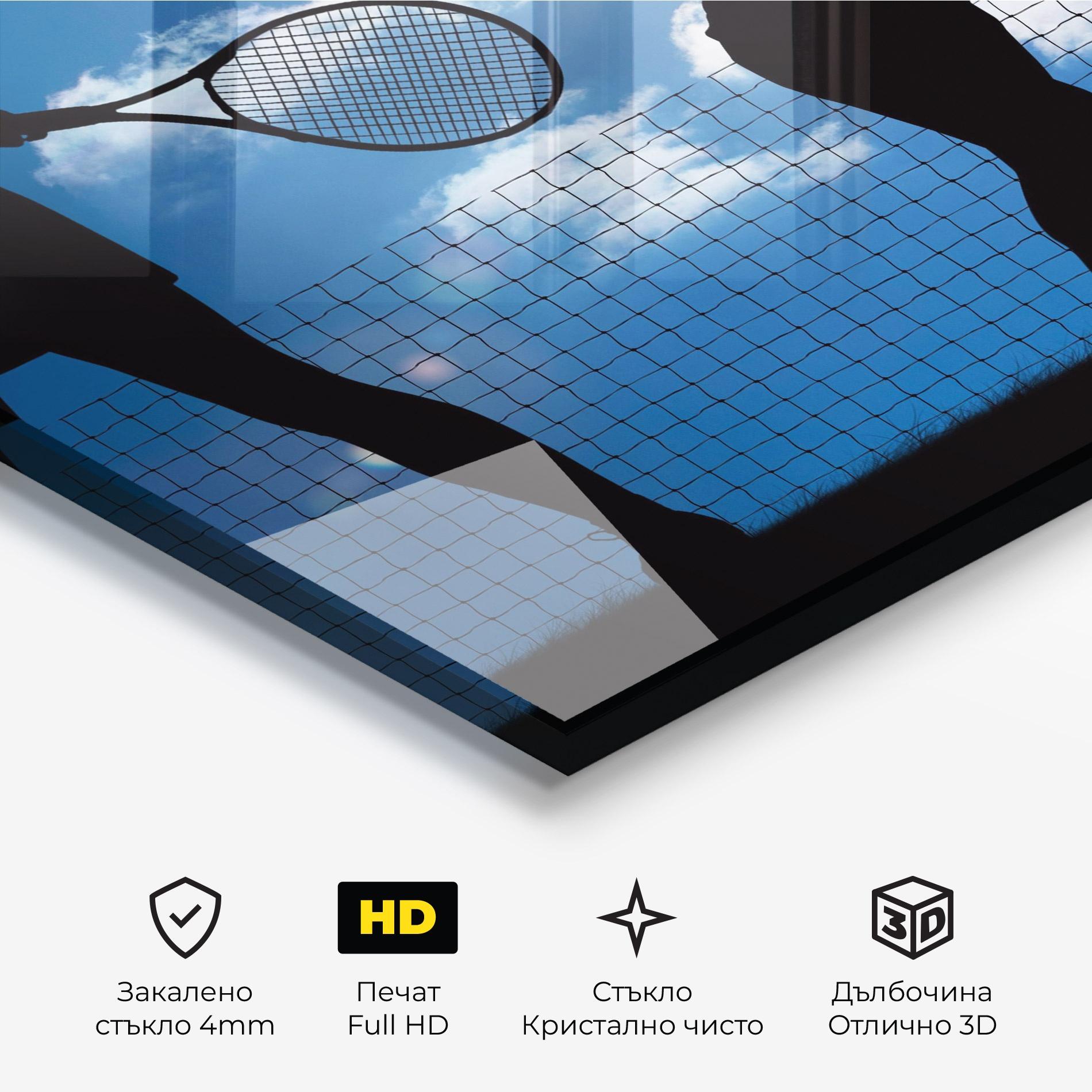 Стъклена картина Blue Sky Tennis mockup 3