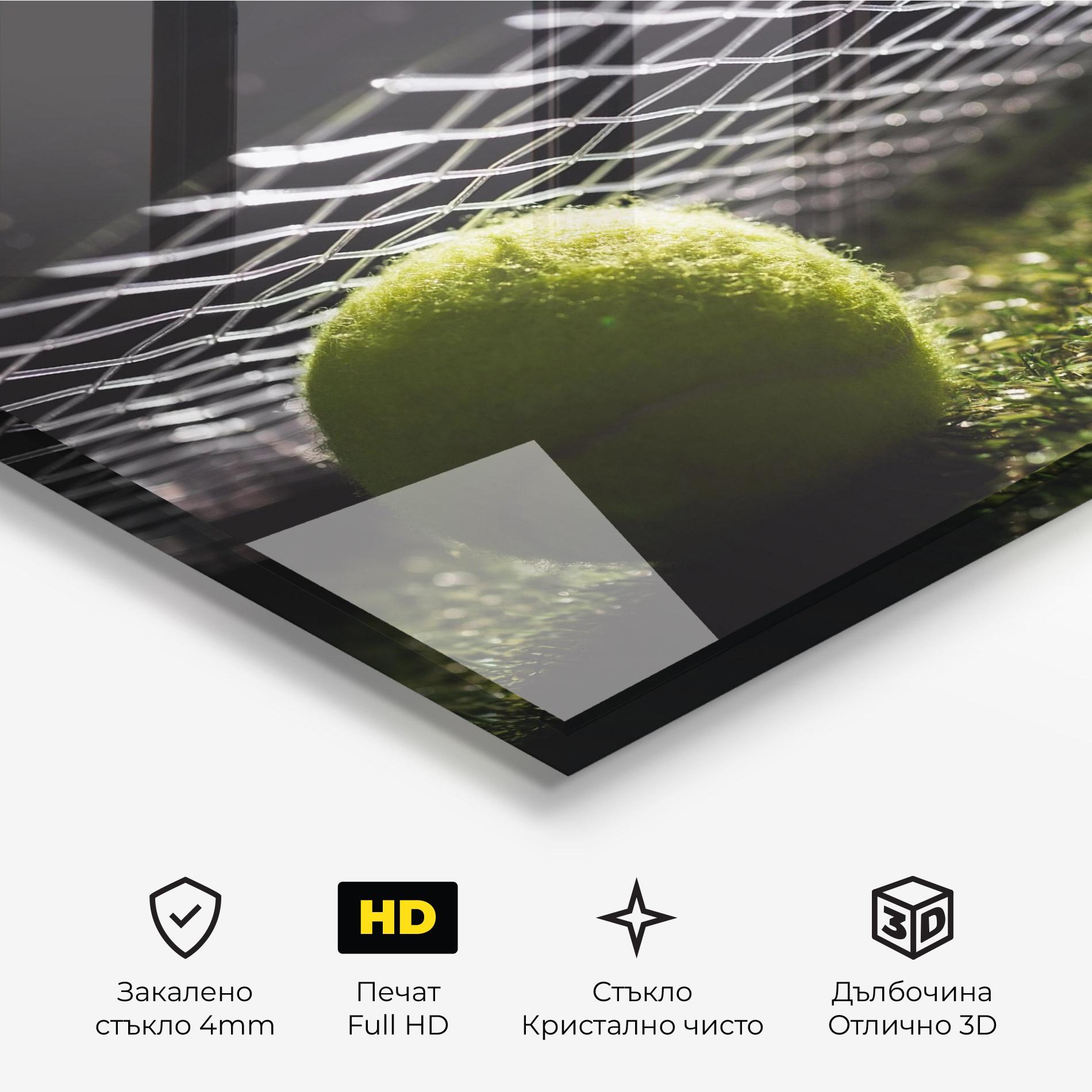 Стъклена картина Close Up Tennis Ball mockup 3