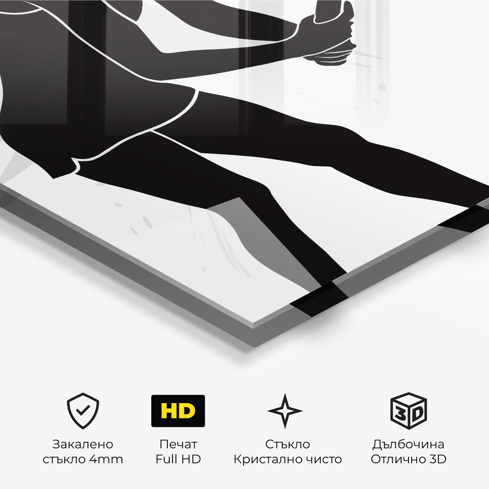 Стъклена картина Female Tennis Player mockup 3