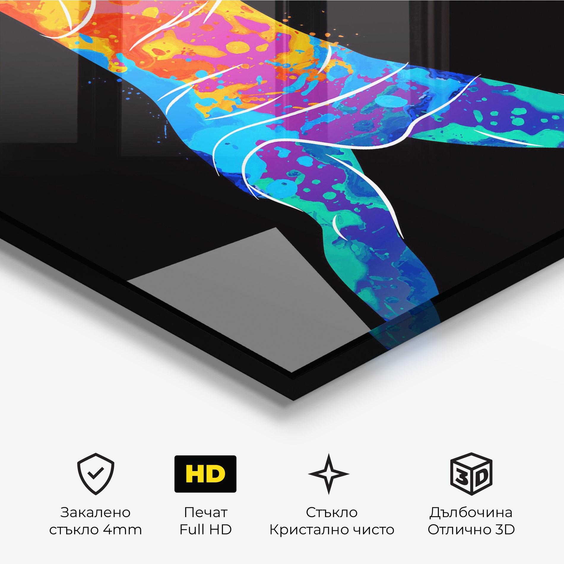 Стъклена картина Green Orange Tennis mockup 3